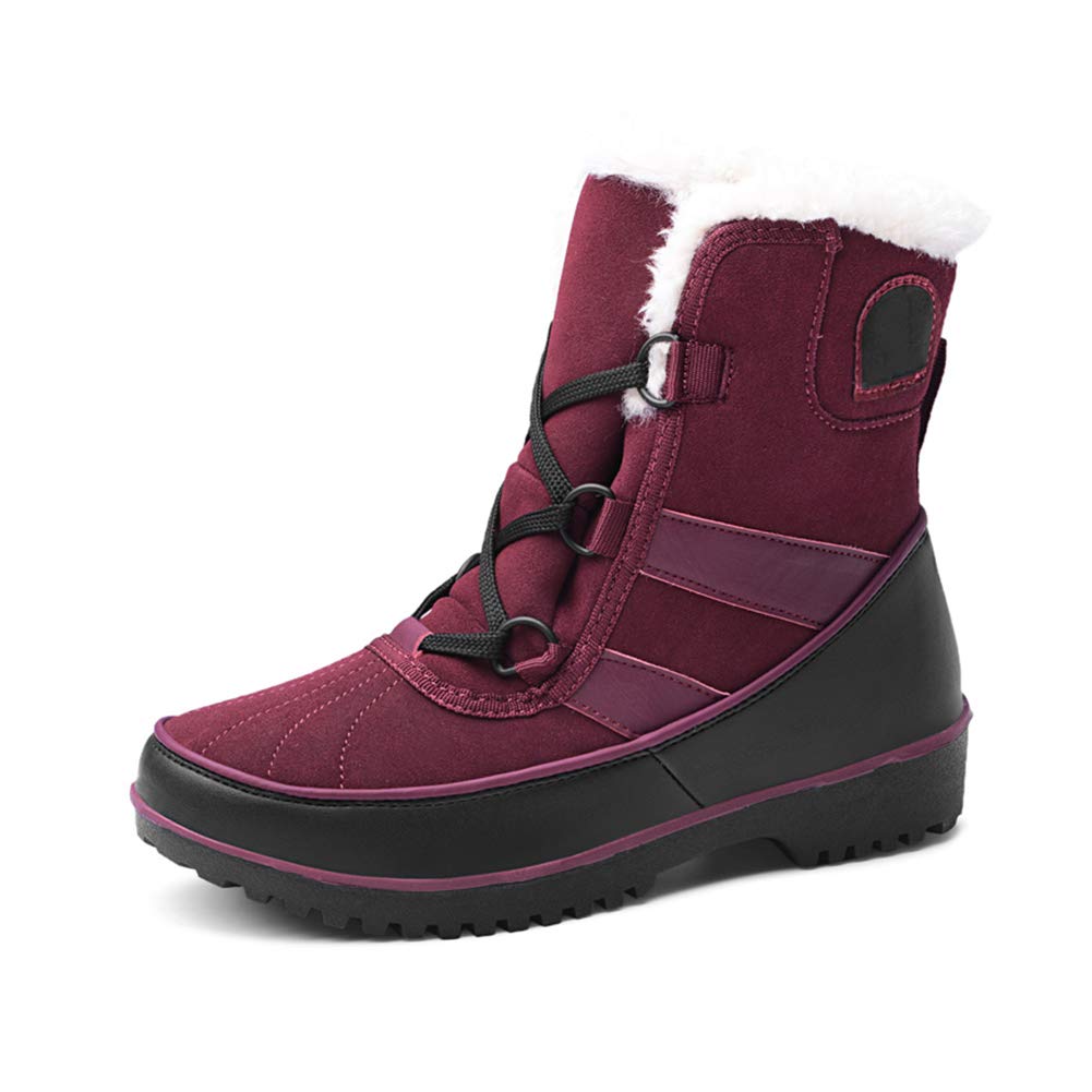 Women's Velvet Warm Short Snow Boots - Waterproof Winter Booties for Skiing, Hiking & Outdoor Activities - Cozy Cotton Lined Boots for Cold Weather