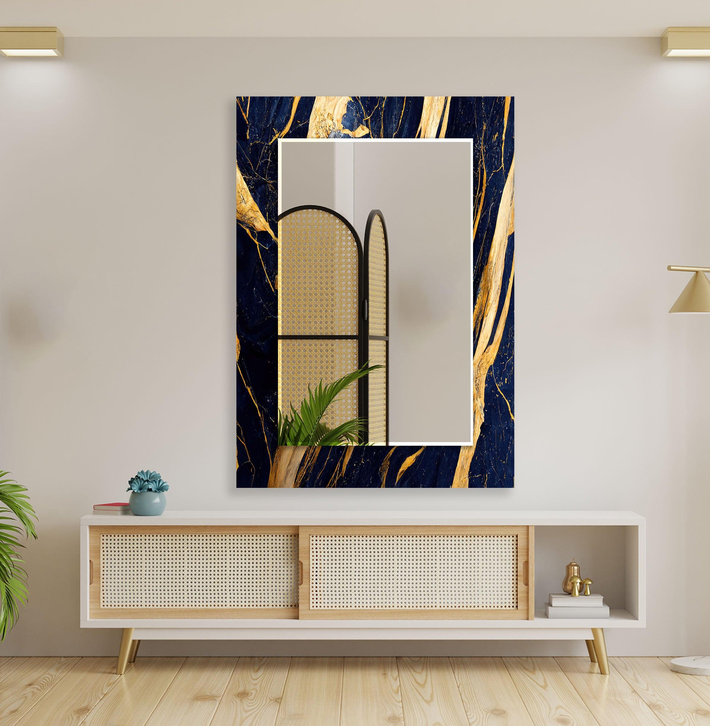 Elegant Black and Gold Round Wall Mirror - 24 Inch Decorative Hanging Mirror for Living Room, Bedroom, or Entryway Decor