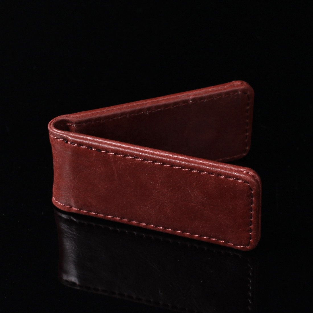 Epoint EQA12B03 Premium Red PU Leather Money Clip - Stylish Designer Wallet Accessory for Men | Perfect Gift for Birthday, Anniversary & Father's Day | Ideal for Cash, Cards & Everyday Carry