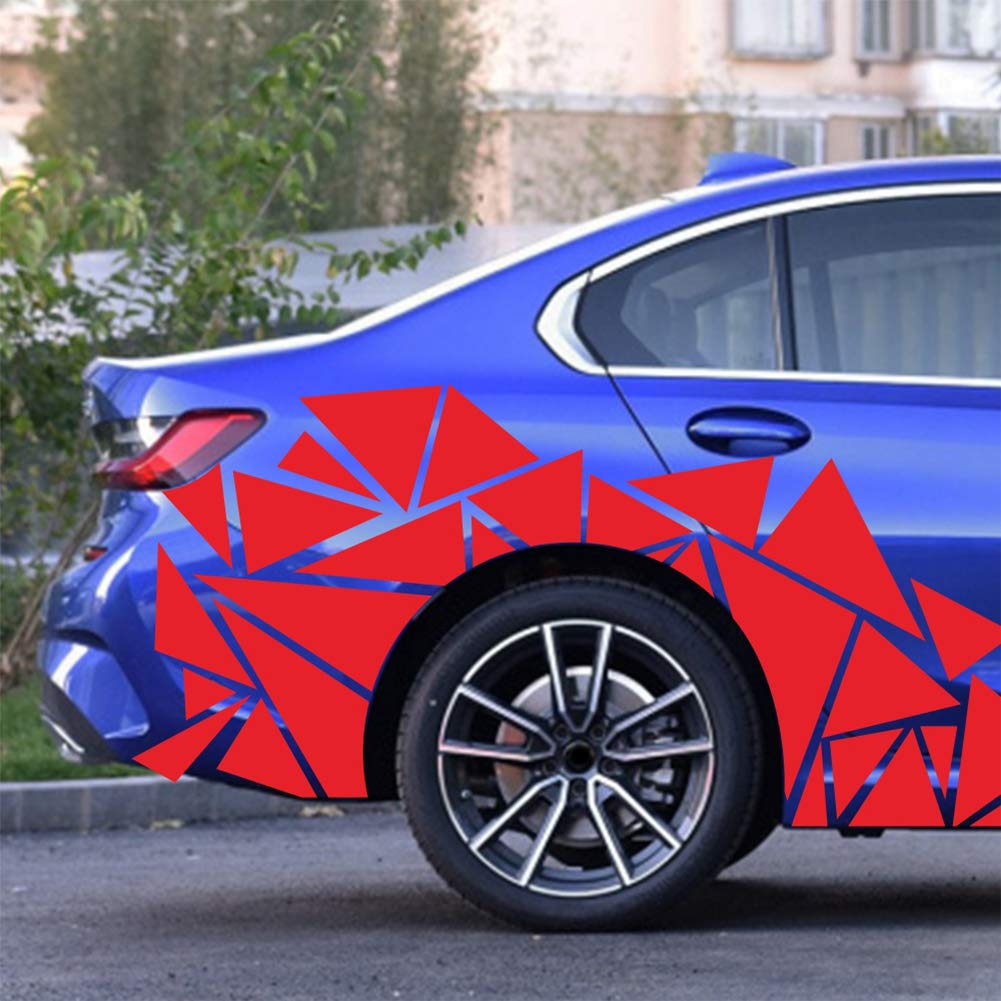 Unique Triangle Car Decals - 2MX60CM Vinyl Stripes for Sports & Racing - Fast Delivery 1-2 Days - Perfect for Car Body Decoration