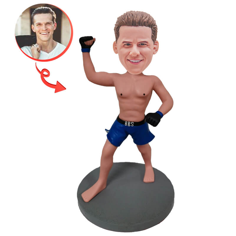 Custom MMA Winner Bobblehead - Personalized Fighter Figurine for UFC Fans - Perfect for Sports Collectibles, Man Cave Decor & Birthday Gifts