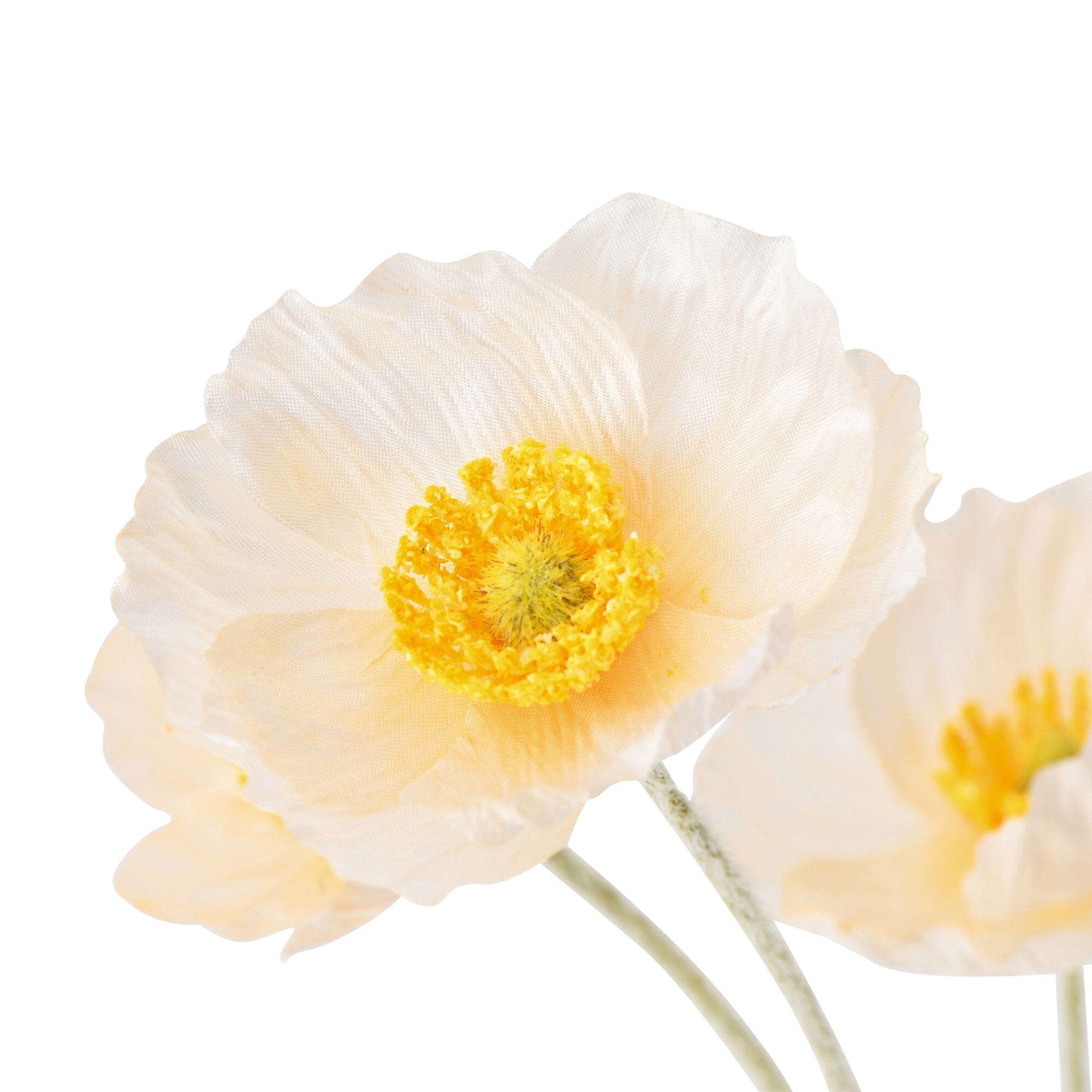 Art Flower Poppy S White - Elegant Home Decor for Living Room, Bedroom & Wedding Centerpieces