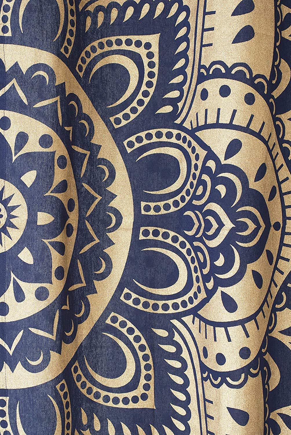 Indian Mandala Cotton Window Curtains - Boho Door Drapes, Meditation Room Tapestry & Wall Hanging Decor for Living Room, Bedroom, Kitchen - Psychedelic Window Treatments & Room Divider for Yoga Spaces & Bohemian Home Decor