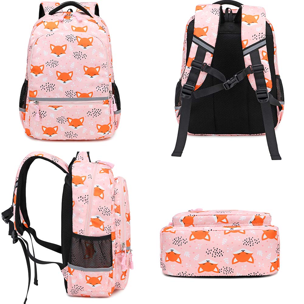 Soekidy Girls Backpack for School - Cute Fox & Unicorn Design, Lightweight Kids Bookbag for Preschool & Elementary Students - Perfect for Daily Use, Travel & Outdoor Adventures