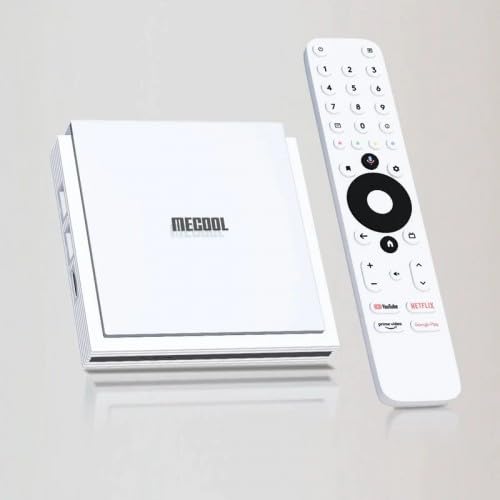 MECOOL KM2 Plus Deluxe Android TV Box - Android 11.0, Netflix Certified, WiFi 6, 4K HDR, 4GB RAM 32GB Storage, Voice Remote, Chromecast & Bluetooth - Perfect for Streaming Movies, Gaming & Smart Home Entertainment