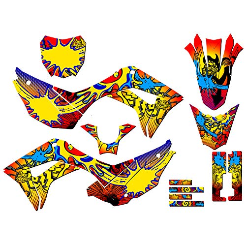 2019-2022 Honda CRF110F Dirt Bike Graphics Kit - Zany Red Senge Full Body Decal Sticker Set for Off-Road & Motocross Racing