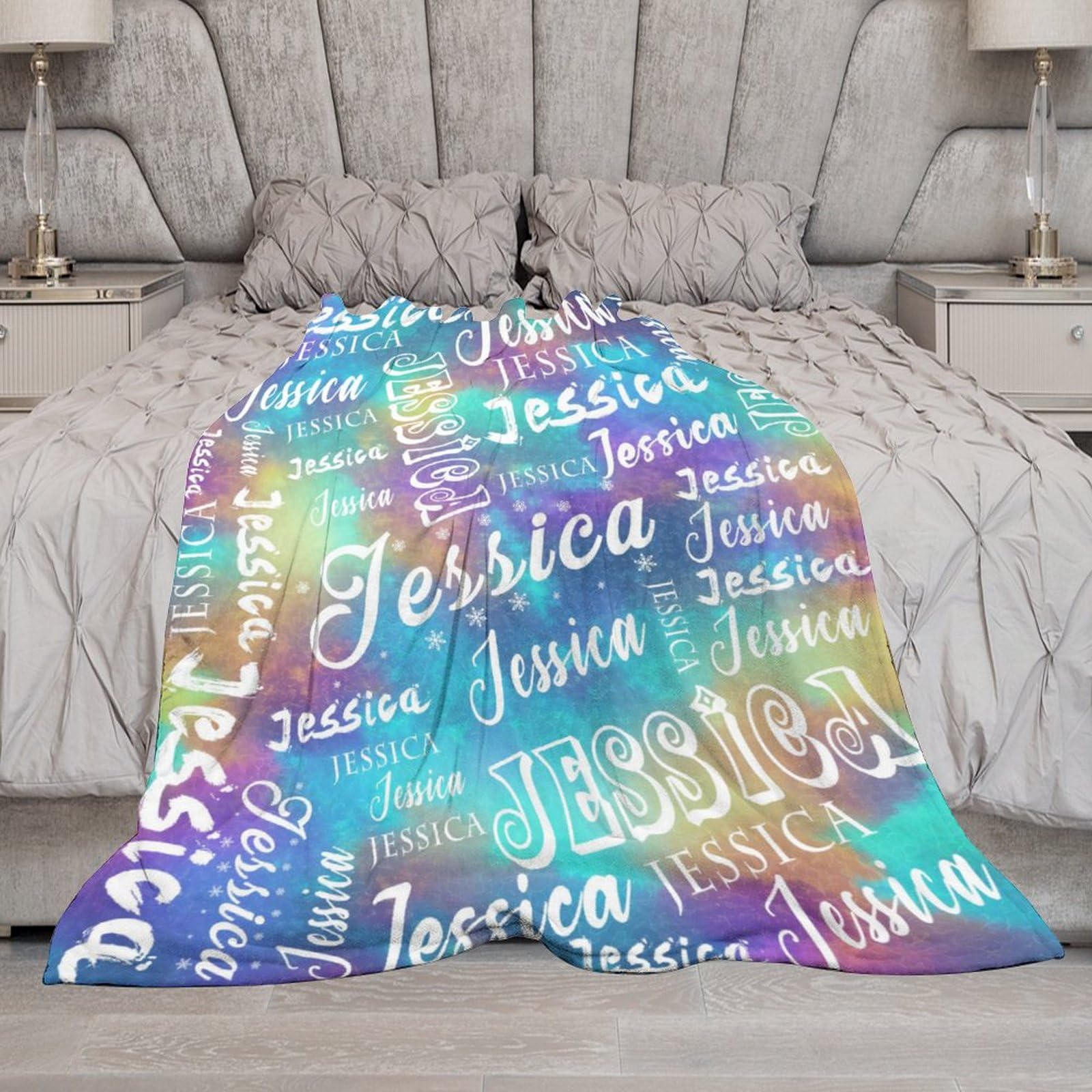 Custom Name Blanket for Kids, Toddlers & Adults - Personalized Baby Blanket Gift for Boys, Girls, Men & Women - 30
