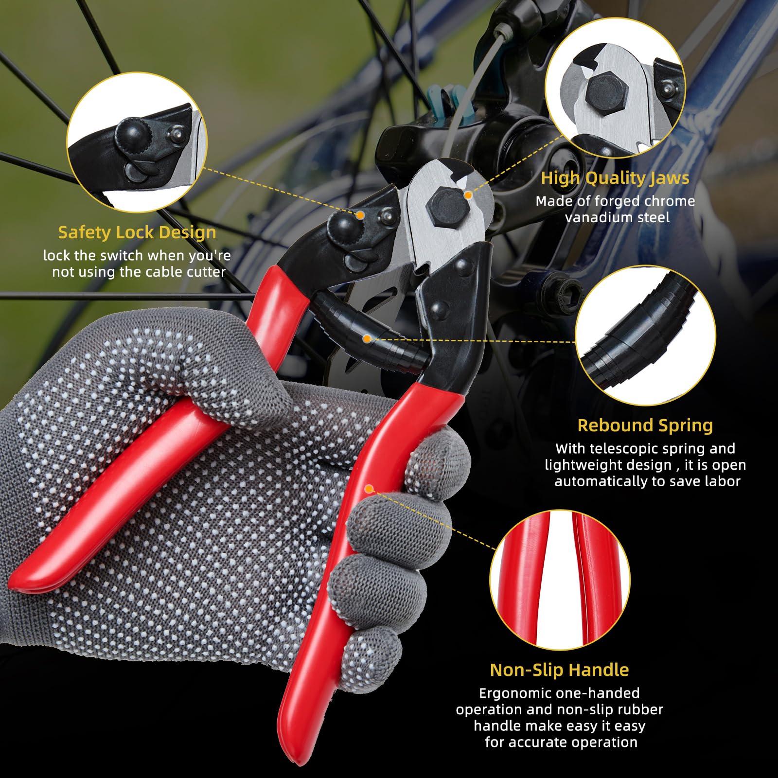 103-Piece Bike Brake Cable Kit - Stainless Steel Cable Cutter, Brake & Shifter Cables, Housing Set with End Caps, Copper Sleeves & O-Rings - Perfect for Mountain & Road Bike Maintenance & Repair