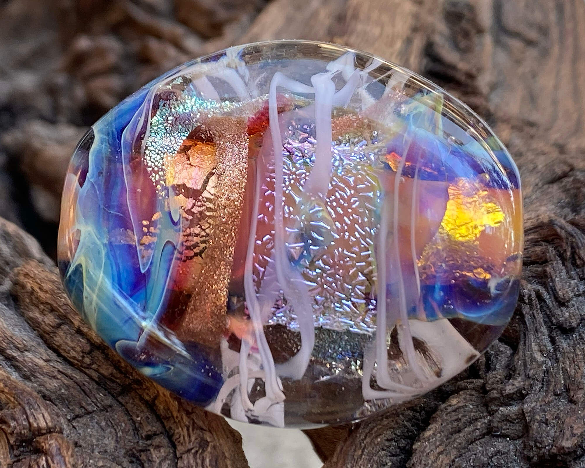 Handmade Sunset Treasure Lampwork Glass Focal Bead SRA - Perfect for Jewelry Making, DIY Crafts, and Beading Projects