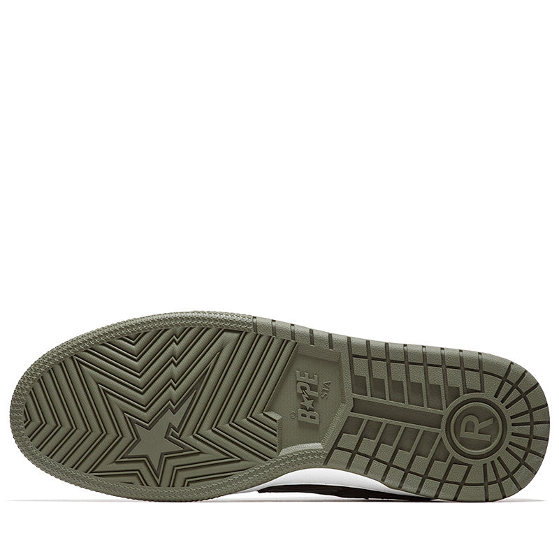BAPE Sk8 Sta #6 M1 Sneakers in Olive Drab - Stylish Streetwear for Urban Fashion & Skateboarding Enthusiasts