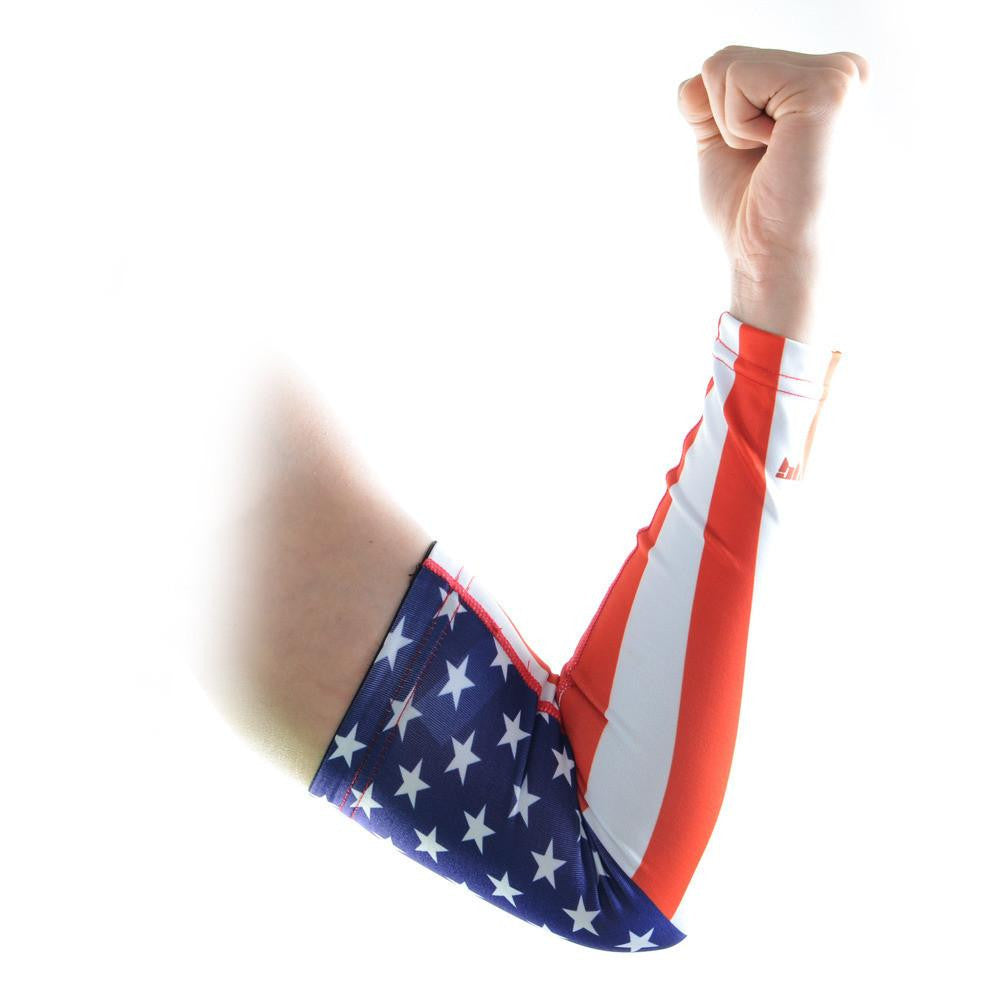American Flag Printed Anti-Slip Arm Sleeves for Sports & Outdoor Activities - UV Protection & Breathable Design