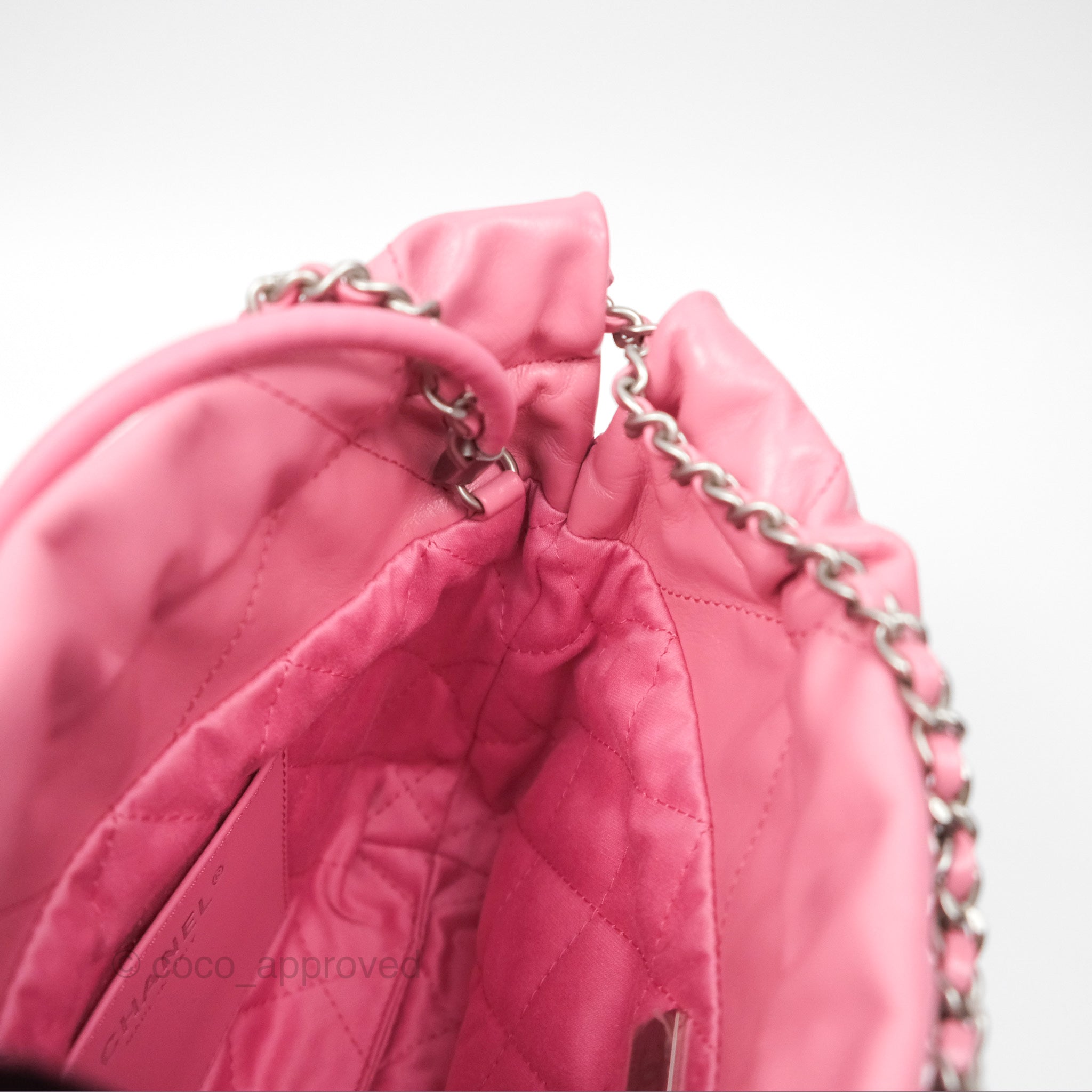 Chanel 22 Mini Bag in Pink Crumpled Calfskin with Aged Silver Hardware - Luxury Crossbody Purse for Women, Perfect for Date Night & Evening Events