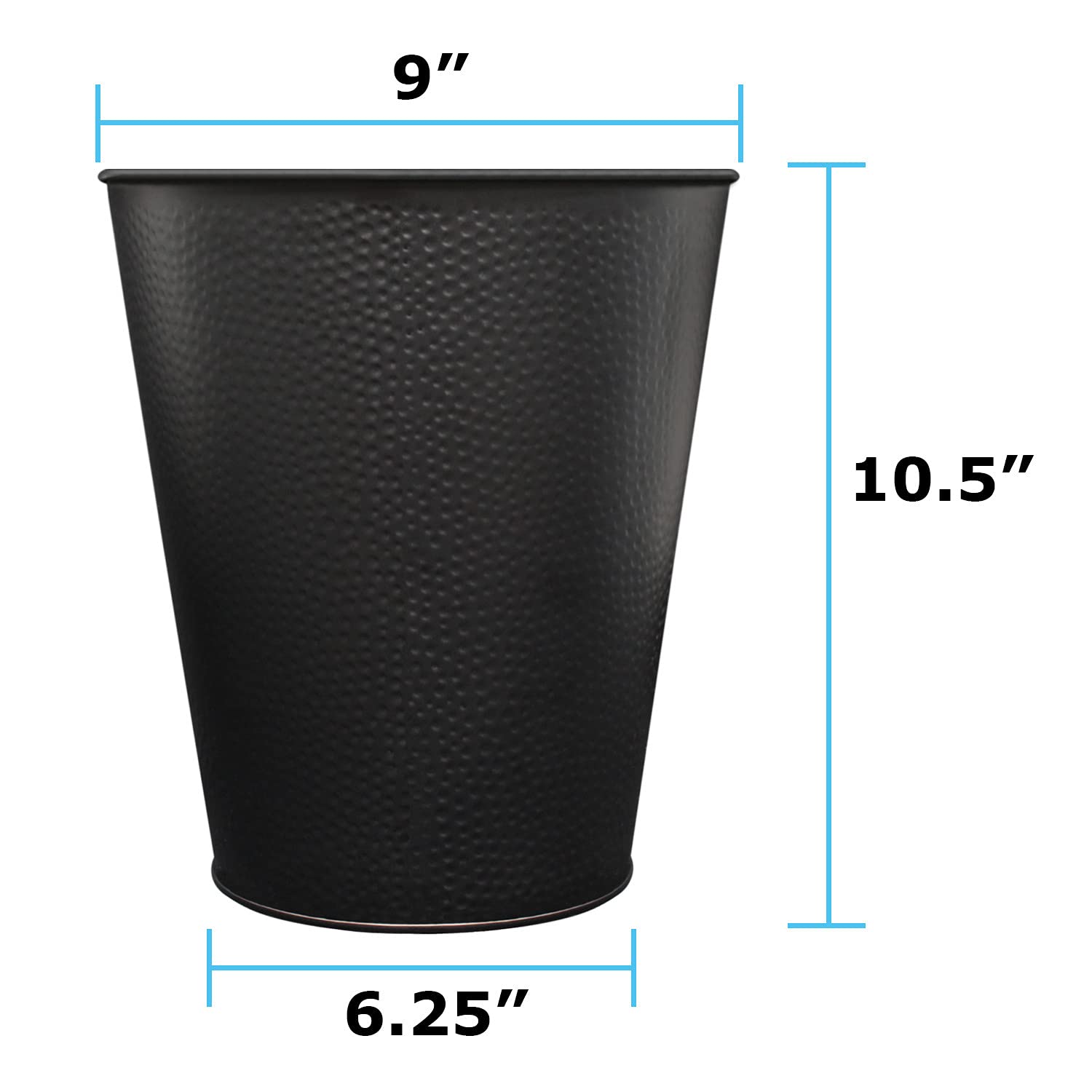 6L Stainless Steel Trash Can for Bedroom & Bathroom - Small Wastebasket with Lid, Black - Perfect for Home, Office, Dorm & Bathroom Organization