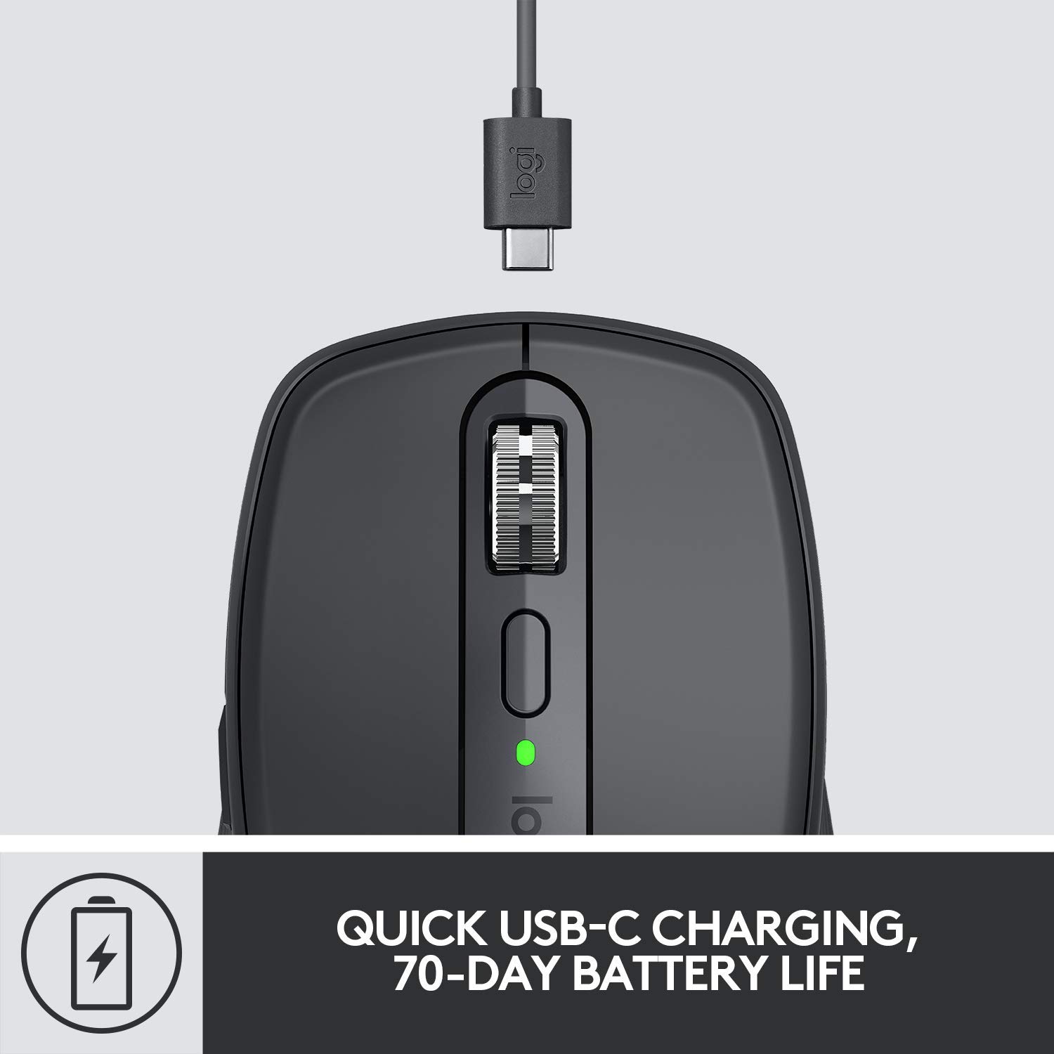 Logitech MX Anywhere 3 Wireless Mouse - Compact Portable Design, 4000DPI Precision, Fast Scroll Wheel, Multi-Device Bluetooth, USB-C Charging - Works on Any Surface - Perfect for Travel, Office & Creative Work with Adobe Creative Cloud