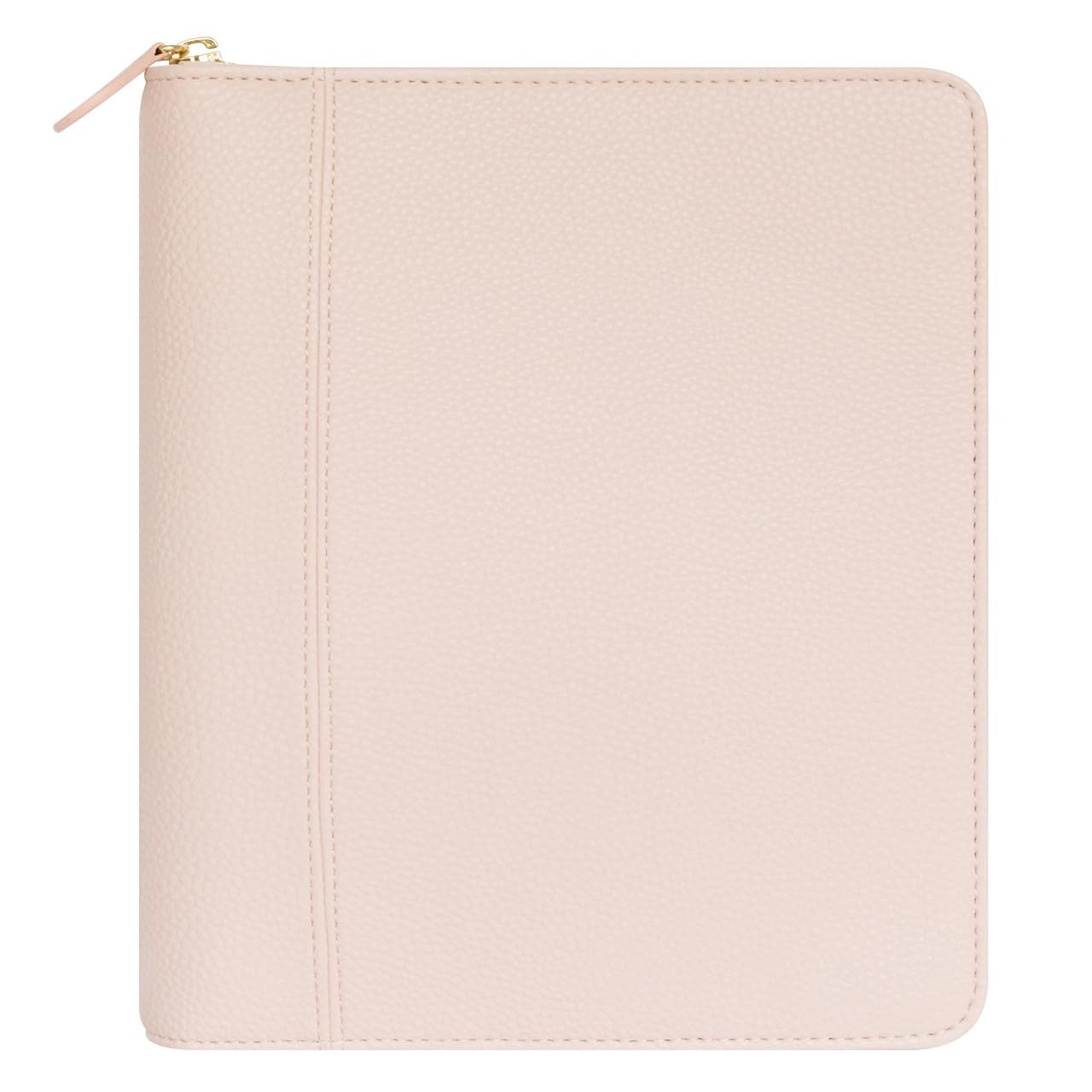 FranklinCovey Millie Simulated Leather Zipper Binder - Classic Seashell Pink Organizer for School, Office & Business | Premium Faux Leather Portfolio with Secure Zipper Closure