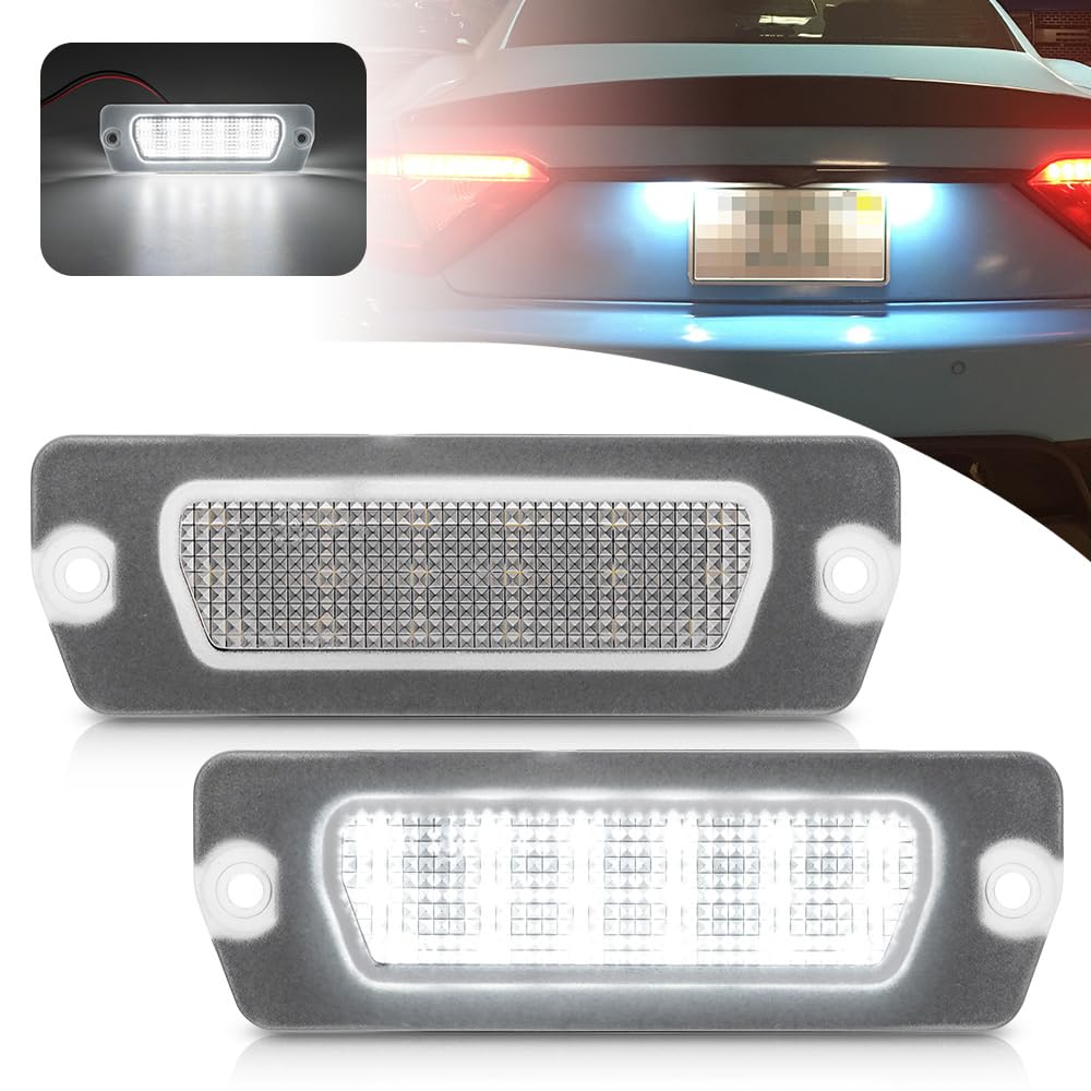 2Pcs LED License Plate Lights for Maserati Coupe 4200/4200 GT/GranTurismo/GranCabrio - Super Bright SMD Xenon White LED Bulbs, Error Free, Easy Installation (Perfect for Night Driving & Car Shows)