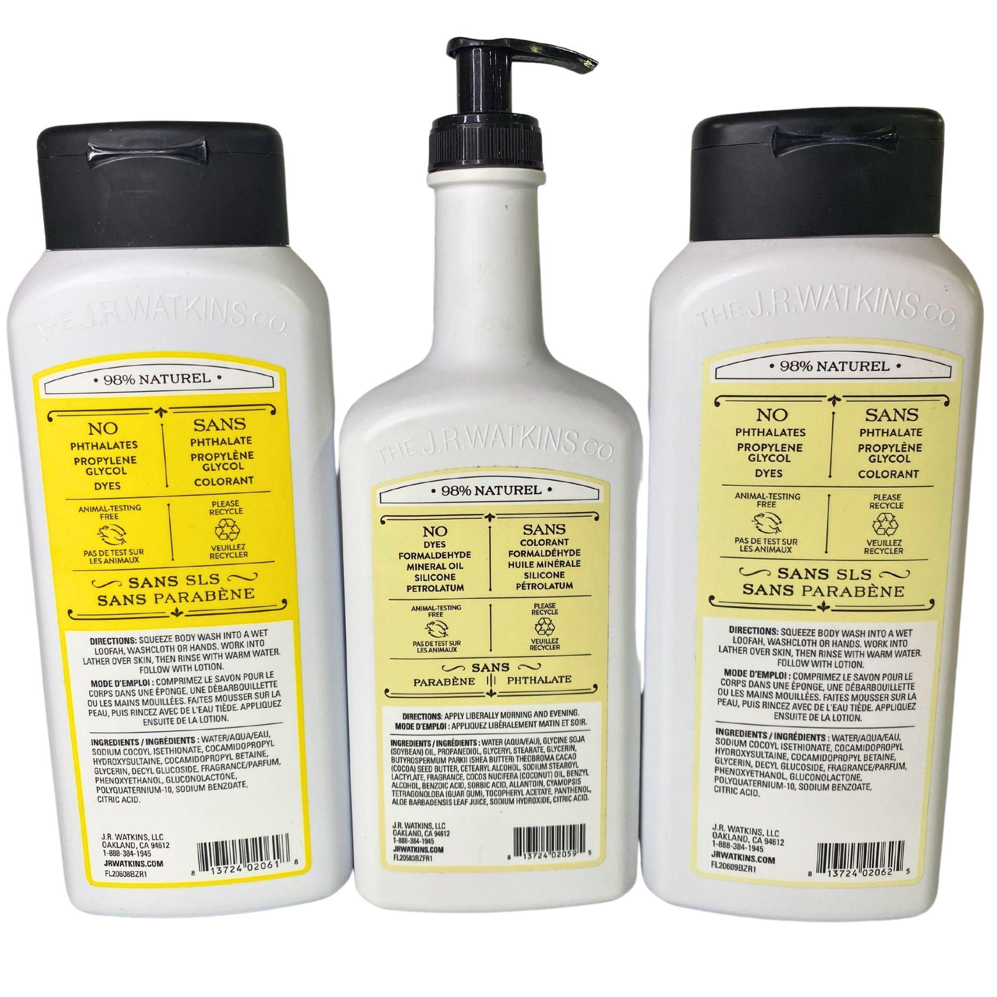 JR Watkins Body Wash & Body Lotion Set - 17 Piece Natural Skincare Gift Set for Men & Women - Perfect for Shower, Bath & Daily Moisturizing Routine