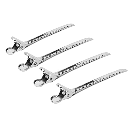 Duck Bill Hair Clips for Styling - Lightweight Portable Hair Roller Clips for Salon, Barbershop & Home Use - Silver Hair Accessories (Great for Updos, Curls & Hair Styling)
