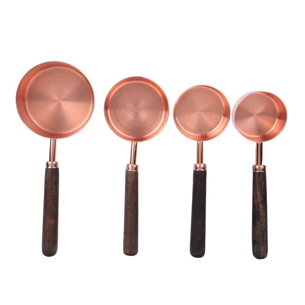 4-Piece Stainless Steel Rose Gold Measuring Spoon Set - Premium Kitchen Baking Tools for Cooking, Baking & Measuring Ingredients - Perfect for Home Chefs, Bakers & Coffee Enthusiasts