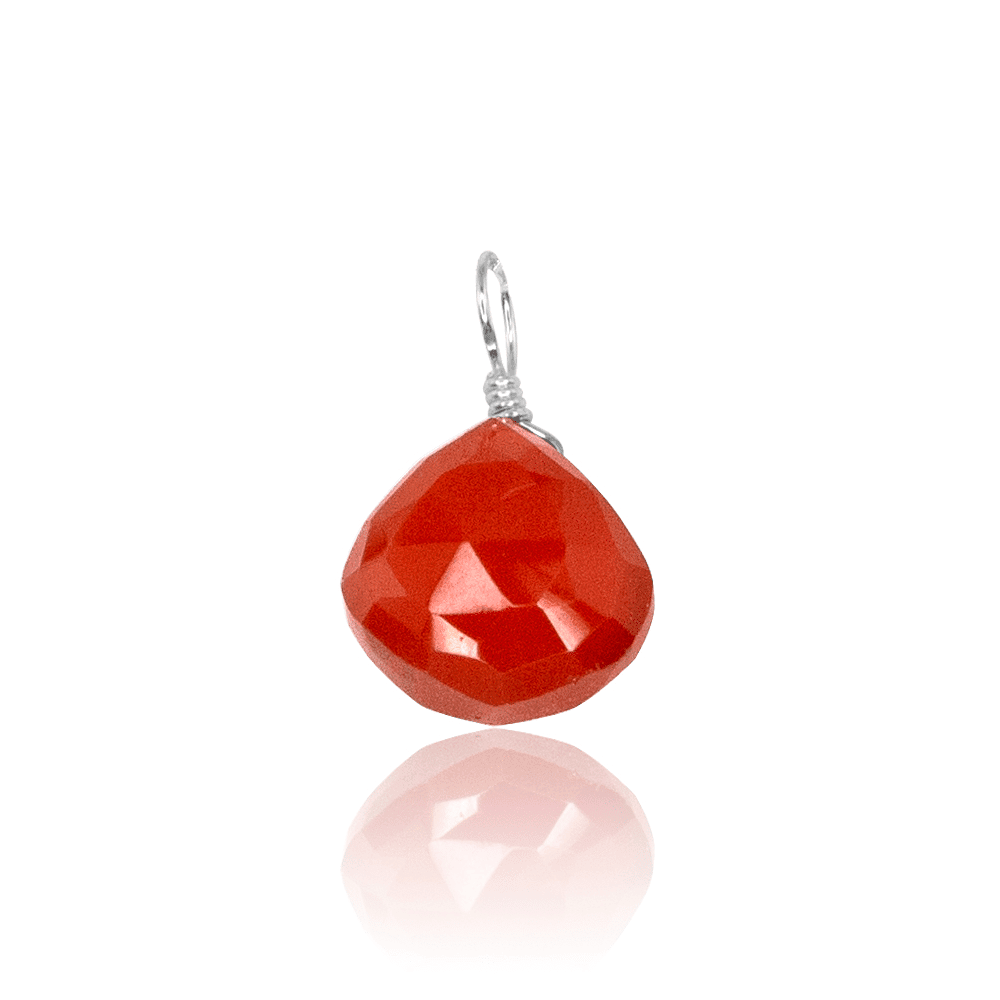 Natural Carnelian Teardrop Gemstone Pendant Necklace - Healing Crystal Jewelry for Women, Chakra Balancing & Energy Protection - Perfect for Meditation, Yoga & Spiritual Gifts