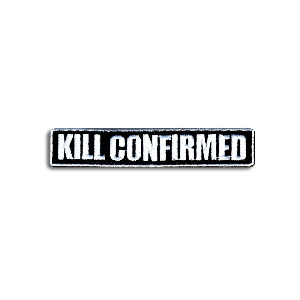 BASTION 3D Embroidered Morale Patches - Kill Confirmed Tactical Combat Badge with Hook & Loop Backing for Military, Tactical Gear & Outdoor Activities (Black)