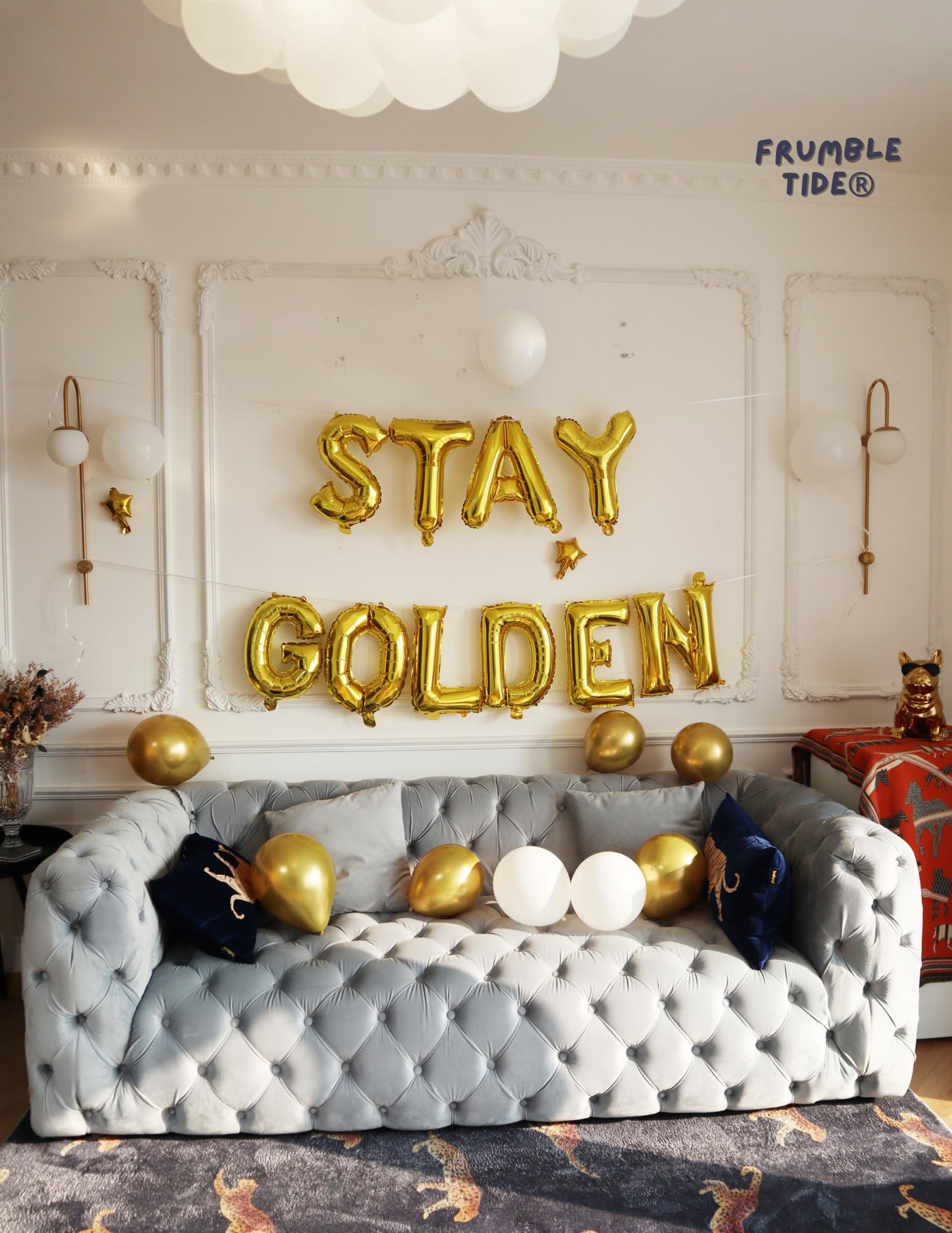 16 Inch STAY GOLDEN Balloon Banner - Perfect for Golden Birthday Party Decorations, Anniversary Celebrations & Graduation Events - Premium Foil Balloon for Wall Decor, Photo Backdrops & Party Supplies