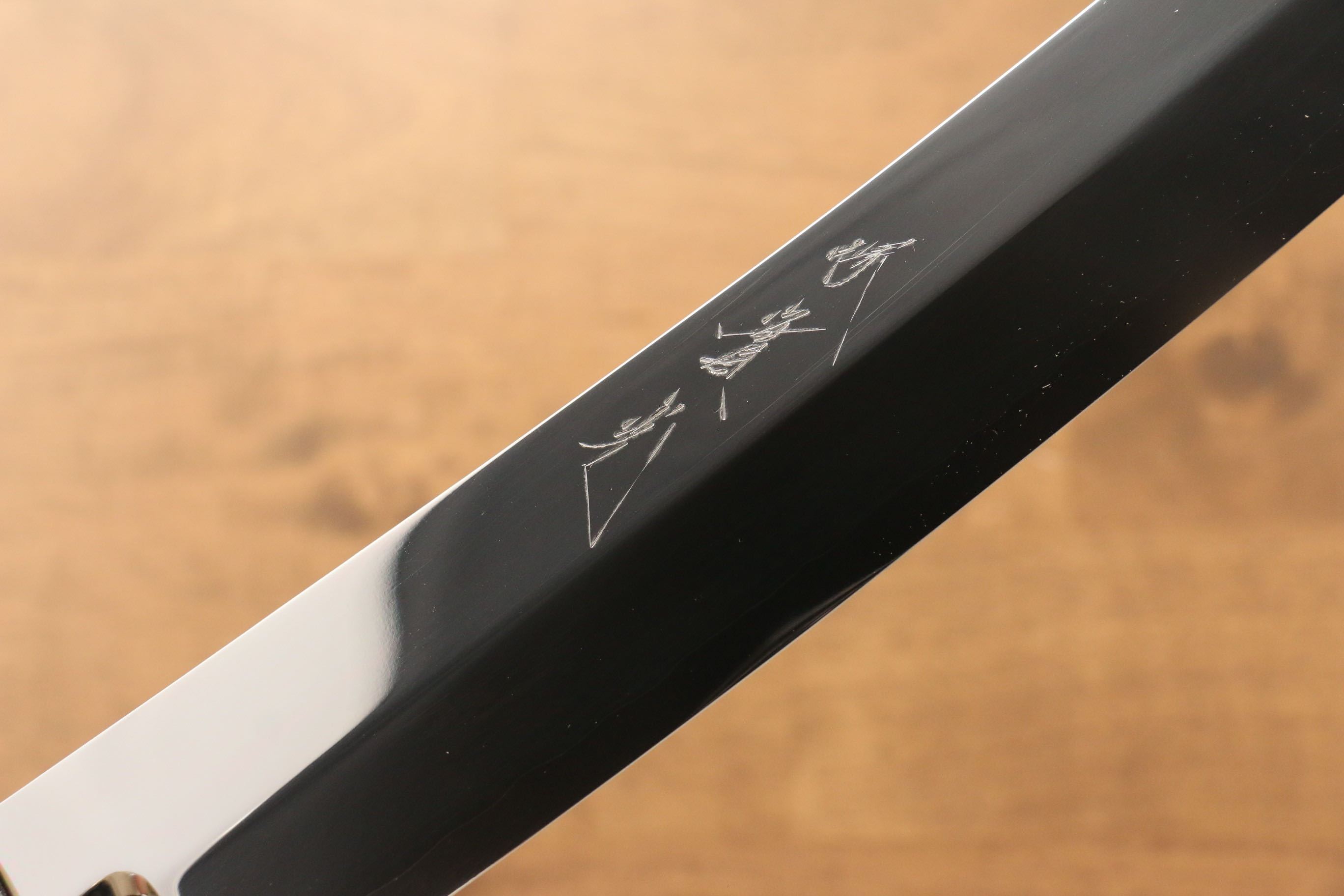 Premium Jikko Silver Steel No.3 Sakimaru Yanagiba 330mm Japanese Sushi Knife - Ebony Wood Handle with Decorative Ring - Perfect for Sushi Chefs & Professional Kitchen Use