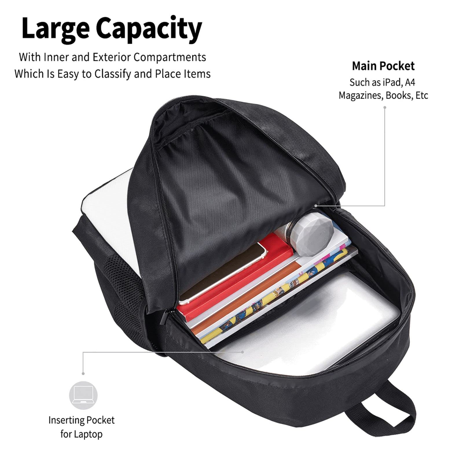 Custom Personalized Backpack with Large Capacity - Add Your Name/Text - Durable Travel Backpack for School, Hiking, Camping & Daily Commute