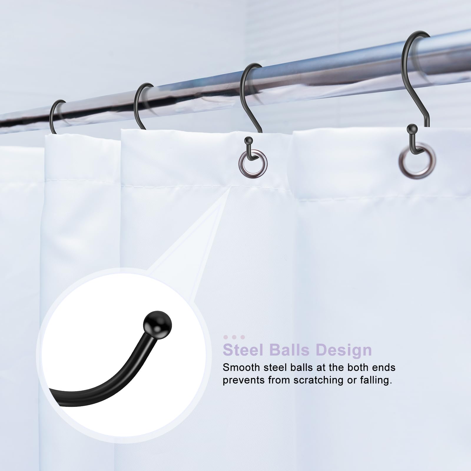 3 Inch Heavy Duty Black S Hooks - 12 Pack, Reversible Metal Hanging Hooks for Closet, Pants, Purses, Curtains, Crafts, Pots, Pans & Mugs - Perfect for Home Organization, Kitchen Storage & DIY Projects