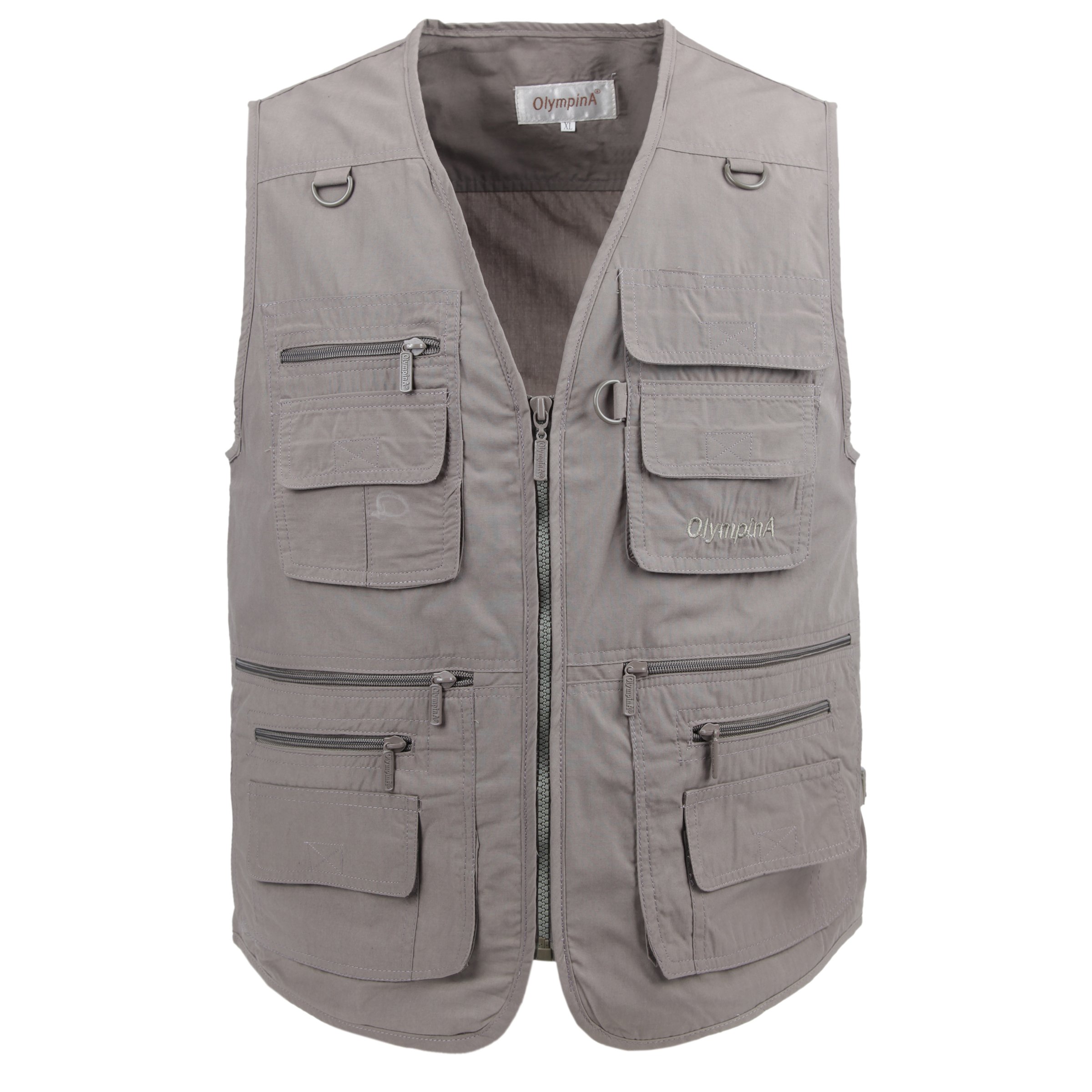 Men's Lightweight Poplin Fishing Vest with Multiple Pockets - Outdoor Travel, Sports & Work Utility Vest for Hiking, Camping & Hunting Accessories Storage