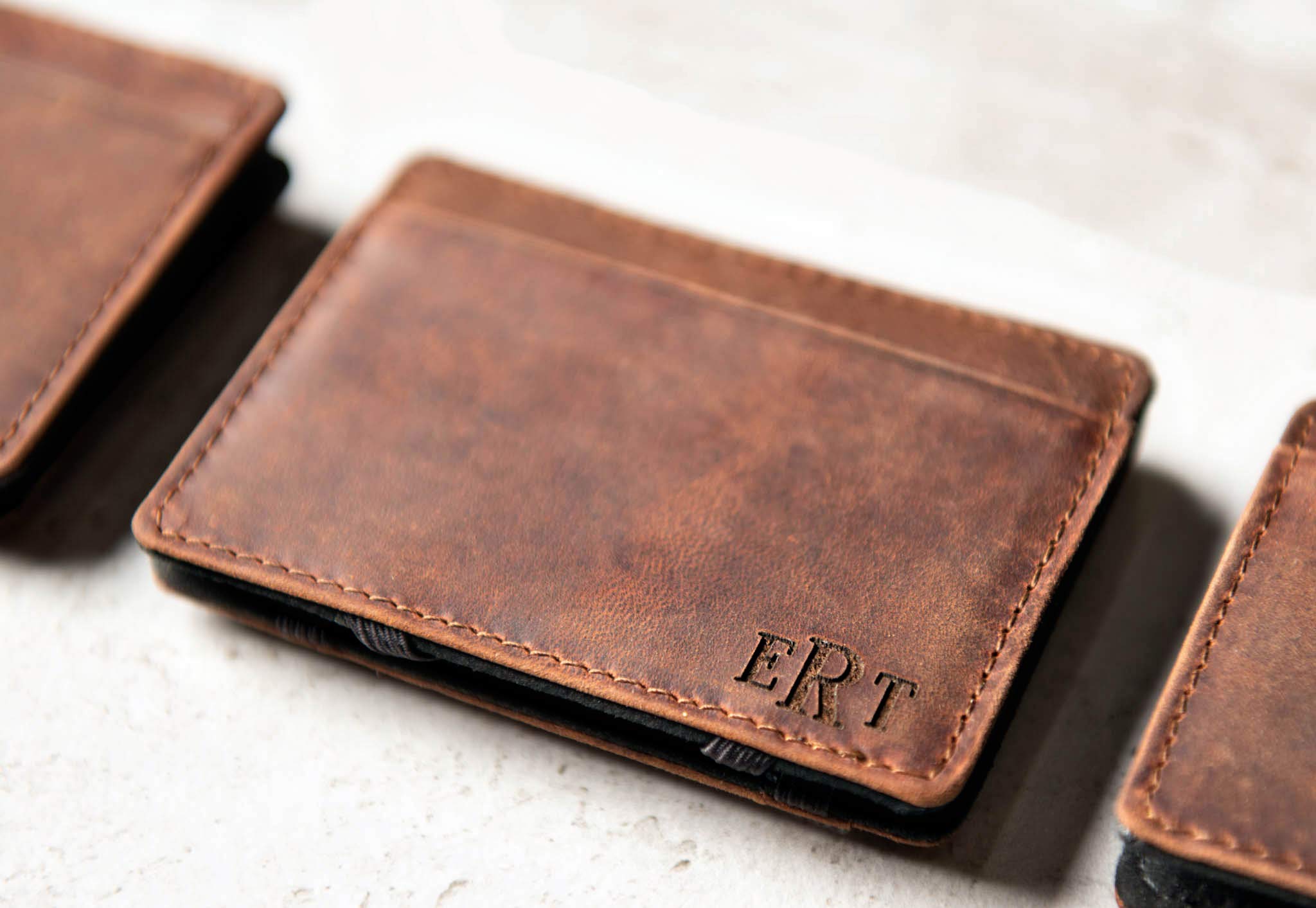 Left Coast Original Personalized Distressed Leather Flip Wallet - Handmade Genuine Leather Bifold Wallet for Men - Perfect for Everyday Carry, Travel & Gift Giving