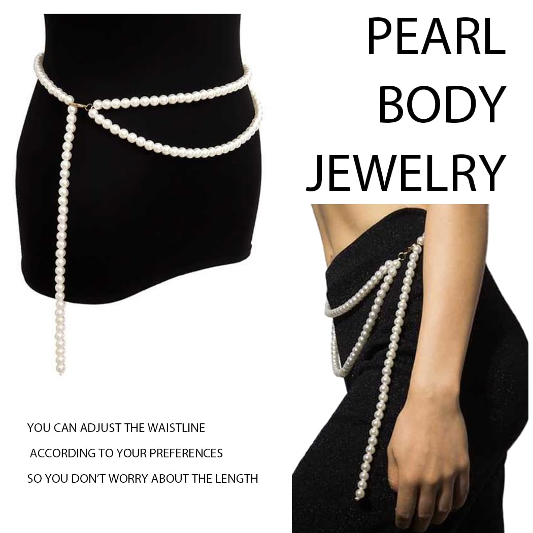Elegant Pearl Body Chain Waist Jewelry - Summer Beach Accessories for Women | Perfect for Boho Festivals, Weddings & Vacation Photos