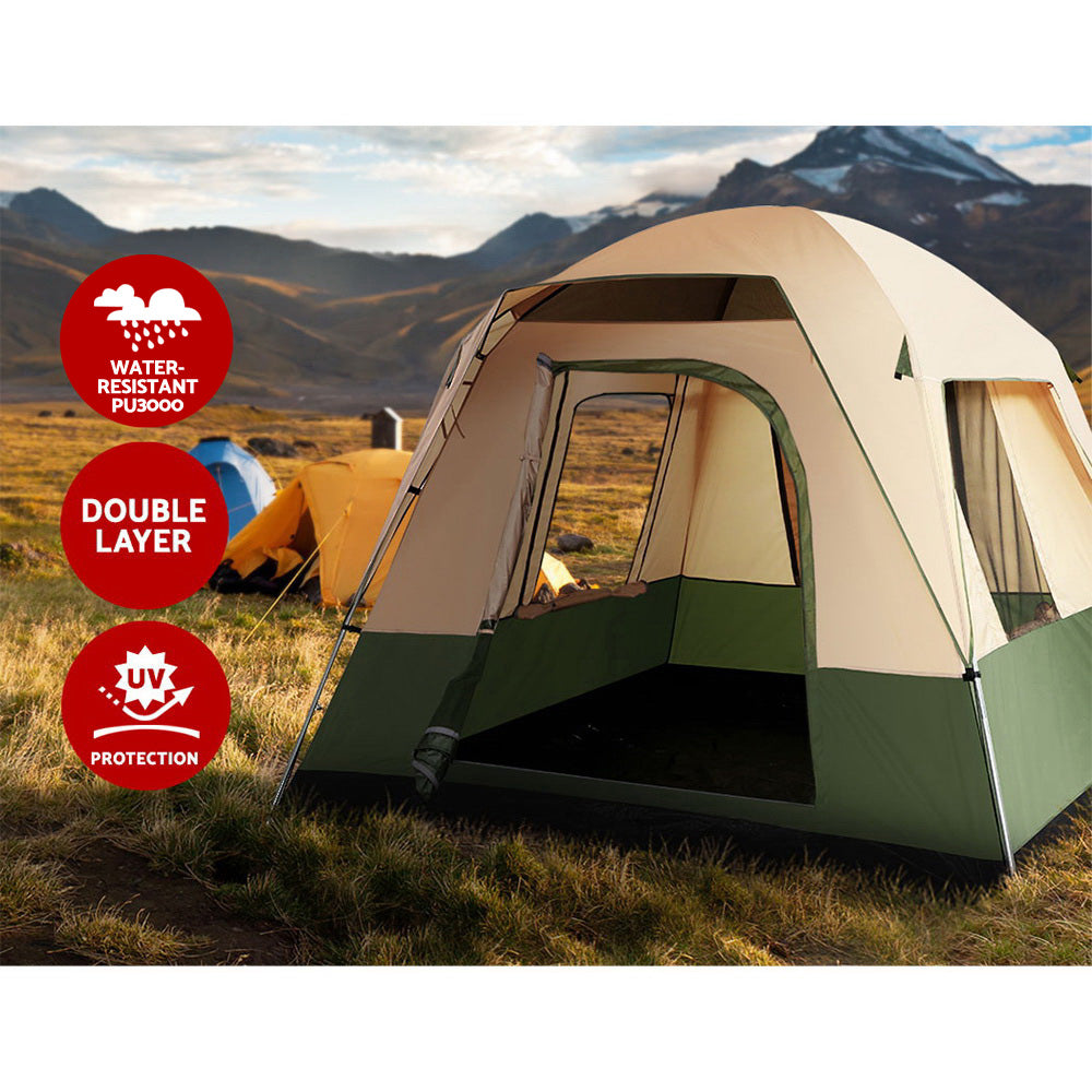 Weisshorn 4-Person Family Camping Tent - Lightweight Waterproof Hiking & Beach Tent for Outdoor Adventures - Perfect for Camping, Backpacking, and Beach Trips