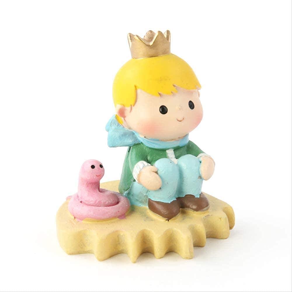 Handcrafted Wooden Sculpture Statue - Creative Cartoon Little Prince Figurine | Resin Home Decor Gift for Living Room, Bedroom & Office | Perfect for Bookshelf Display, Birthday Present & Fairy Tale Theme Decor