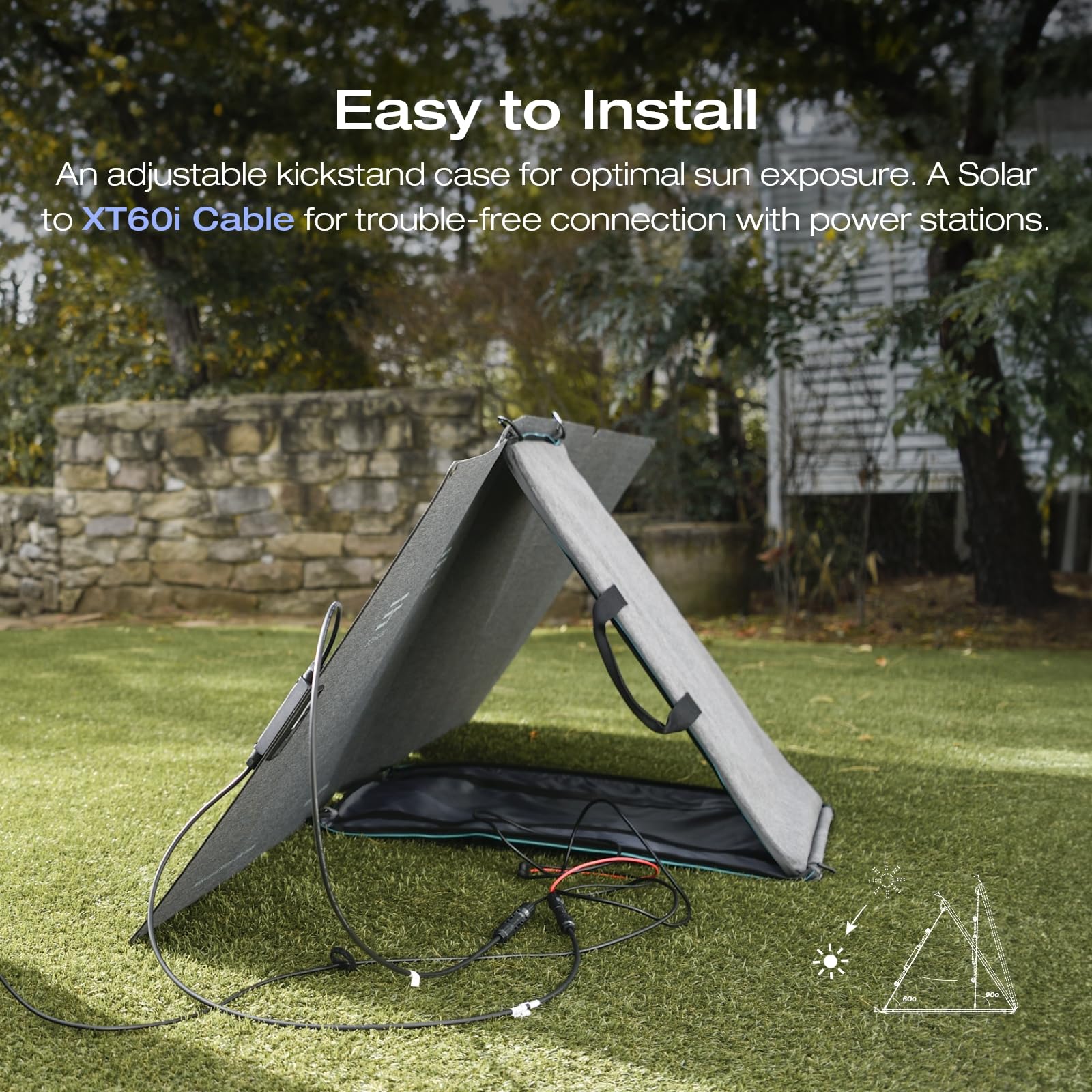 EF ECOFLOW 160W Portable Solar Panel for Power Station | Foldable Solar Charger with Adjustable Kickstand | IP68 Waterproof | Ideal for Outdoor Camping, RV Trips & Off-Grid Power Systems | Solar Generator Charging for Emergencies & Adventures