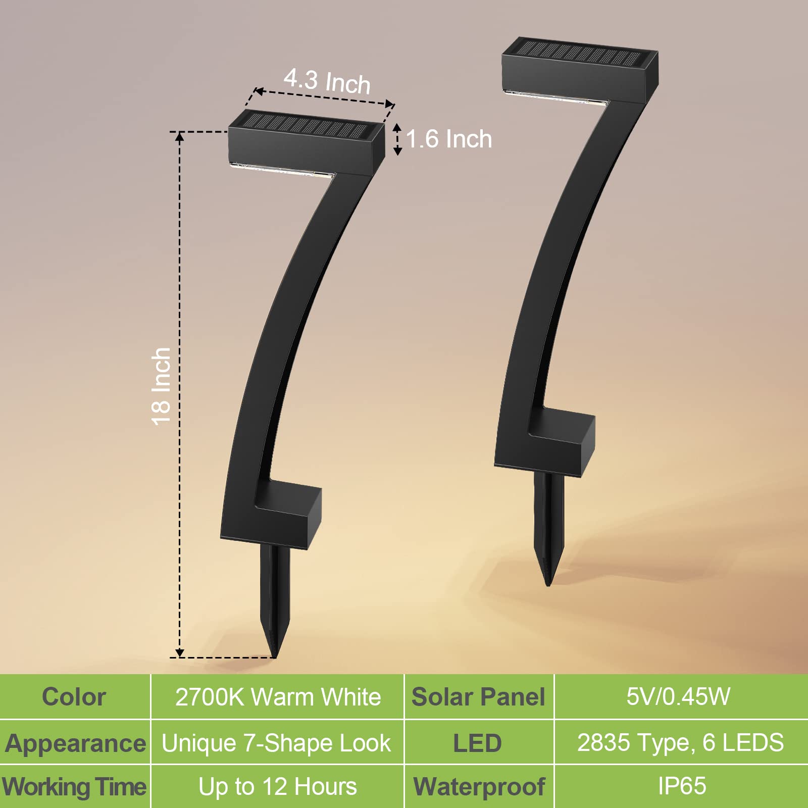 WdtPro Solar Outdoor Pathway Lights - 6 Pack Waterproof Bright Solar Garden Lights with Auto On/Off, 12 Hours Runtime for Landscape, Yard, Walkway, Driveway - Perfect for Nighttime Safety & Decorative Outdoor Lighting