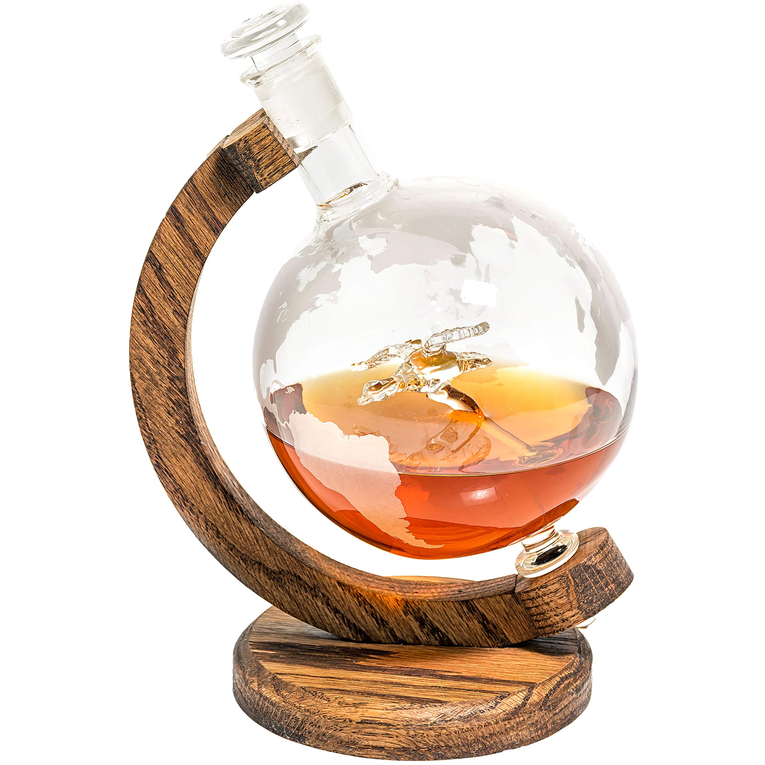Prestige Mallard Duck Whiskey Decanter - Handcrafted Etched Globe Design - Unique Hunting Gift for Men & Women - Perfect for Lakehouse, Cabin, or Home Bar Decor