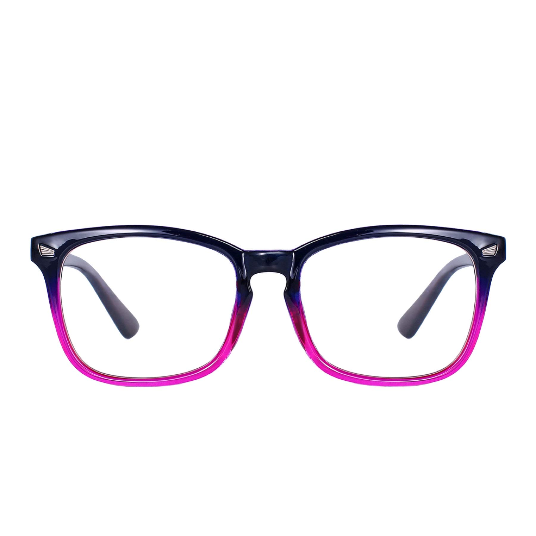 MAXJULI Blue Light Blocking Glasses for Women & Men - Anti Eye Strain Computer Glasses for Reading, Gaming, TV & Phone Use - Purple Gradient Pink Frame - Perfect for Office, Study & Digital Screen Time