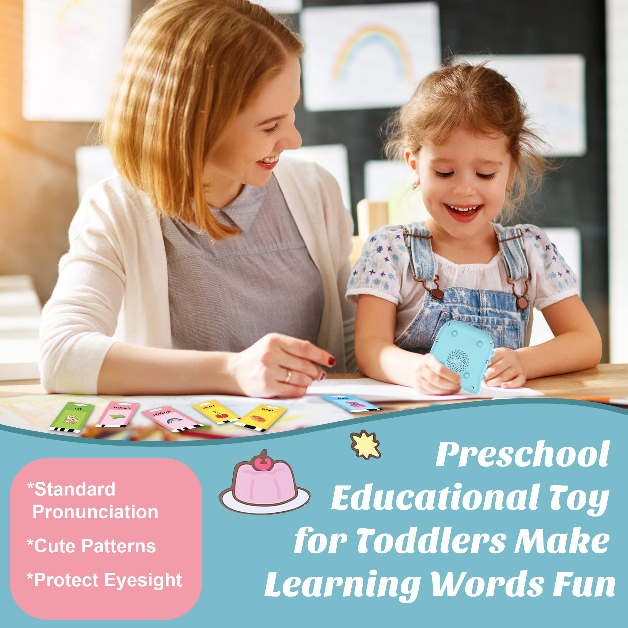Talking Flash Cards for Toddlers 1-3 Years Old | 224 Sight Words Speech Therapy Toys | Montessori Educational Learning Toys for Boys & Girls Ages 1-5 | Autism Sensory Toys | Perfect for Home, Classroom & Travel Learning Activities