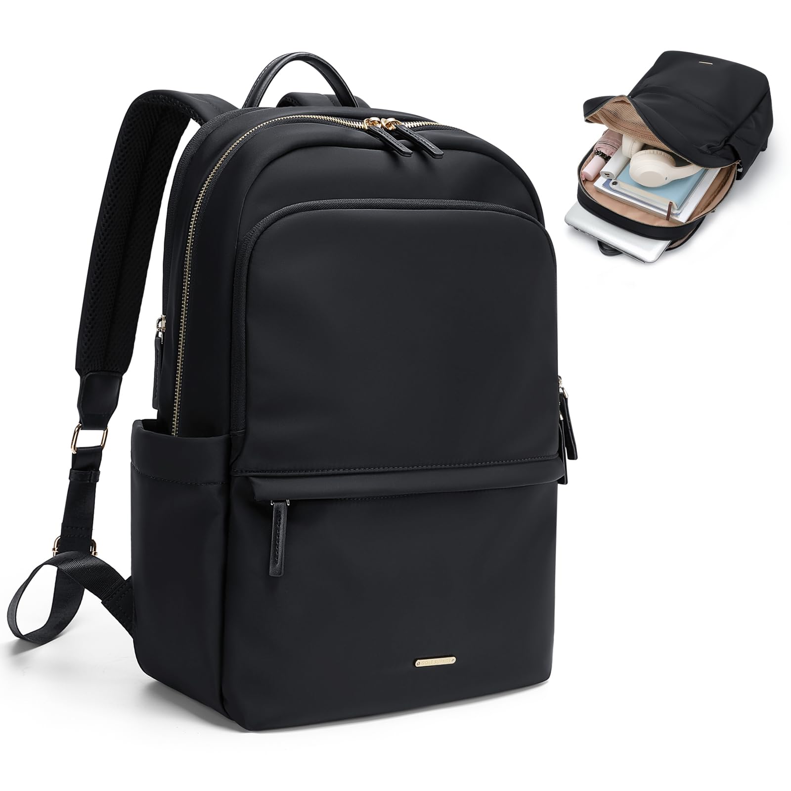 GOLF SUPAGS Women's Laptop Backpack for Work, Travel & College - Lightweight Casual Daypack with USB Charging Port Fits 14 Inch Notebook (Black) - Perfect for Commuting, Business Trips & Campus Life