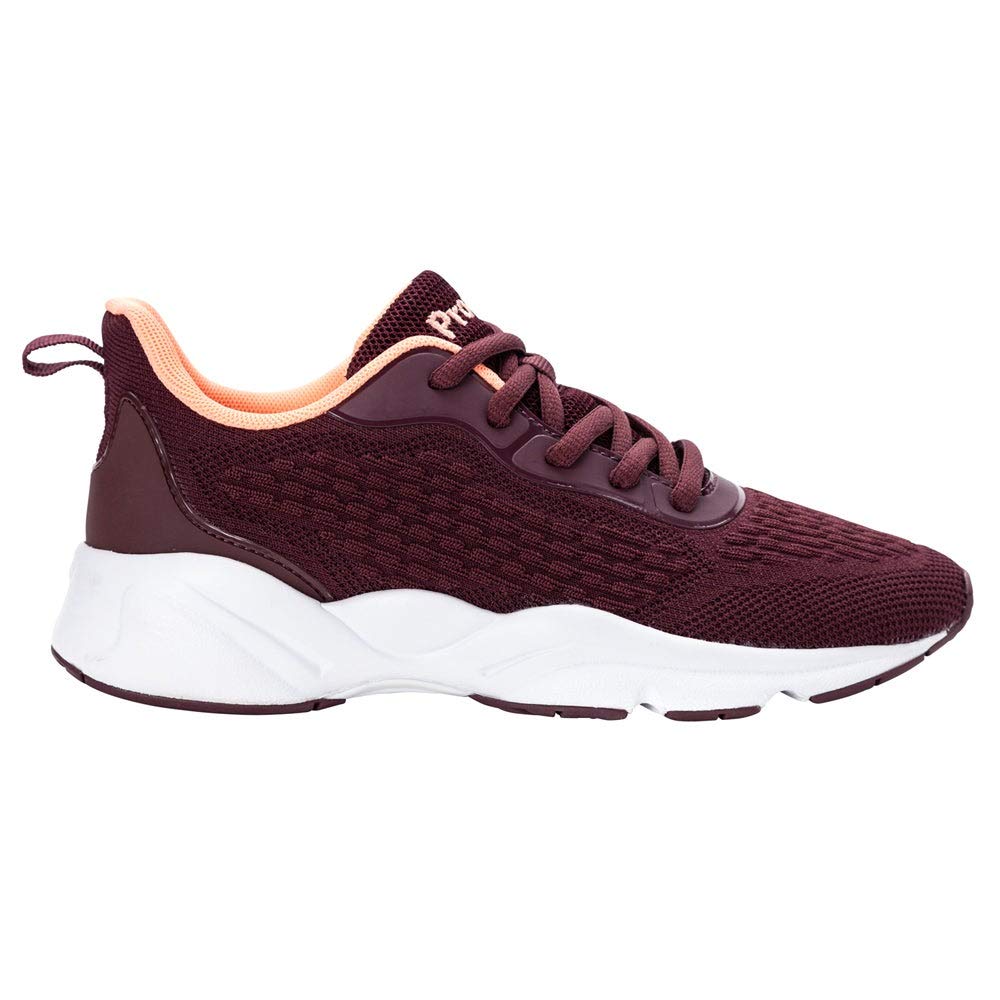 Propet Women's Stability Strive Walking Sneakers - Comfortable Casual Shoes for Wide Feet (Burgundy, Size 6 2E) - Perfect for Walking, Travel & Everyday Wear