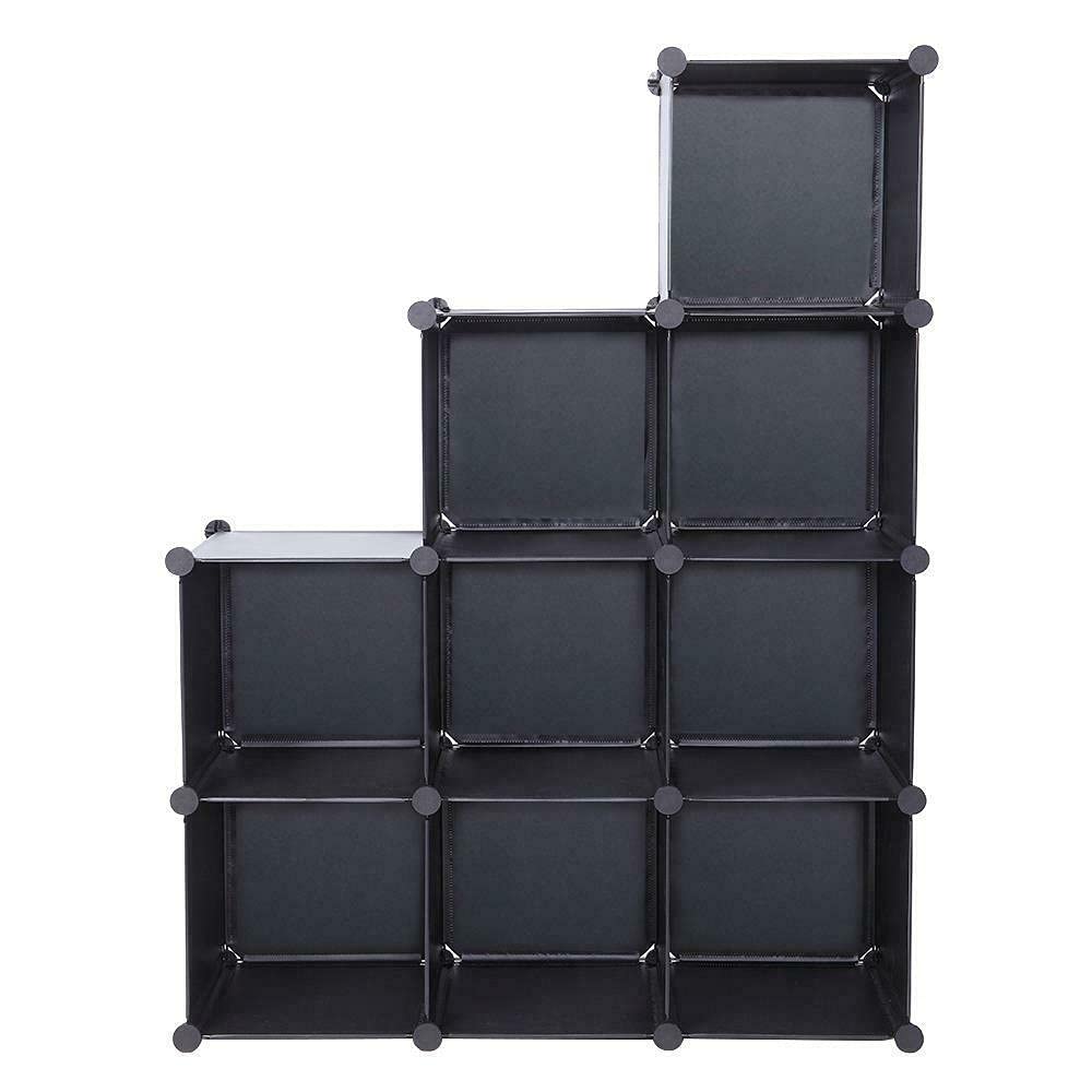 9-Cube Plastic Storage Organizer for Closet, Living Room & Shoes - Stackable Shelf Cabinet with Drawers for Home Organization & Shoe Rack Storage