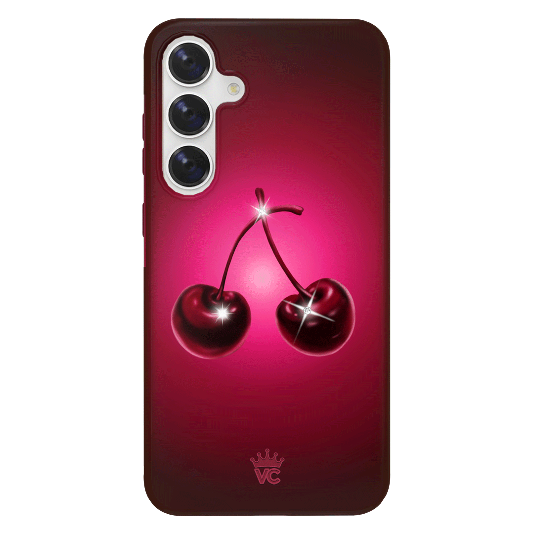Samsung Phone Case with Black Cherry Crystal Design - Stylish & Protective Cover for Galaxy S21/S22/Note 20 - Perfect for Everyday Use, Work & Travel