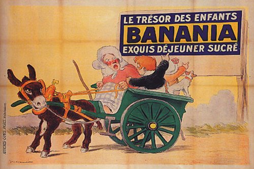 Vintage Banania French Chocolate Drink Poster - Large Canvas Reproduction for Kids' Breakfast Room Decor, Grandma's Kitchen, or Retro Dining Room Wall Art