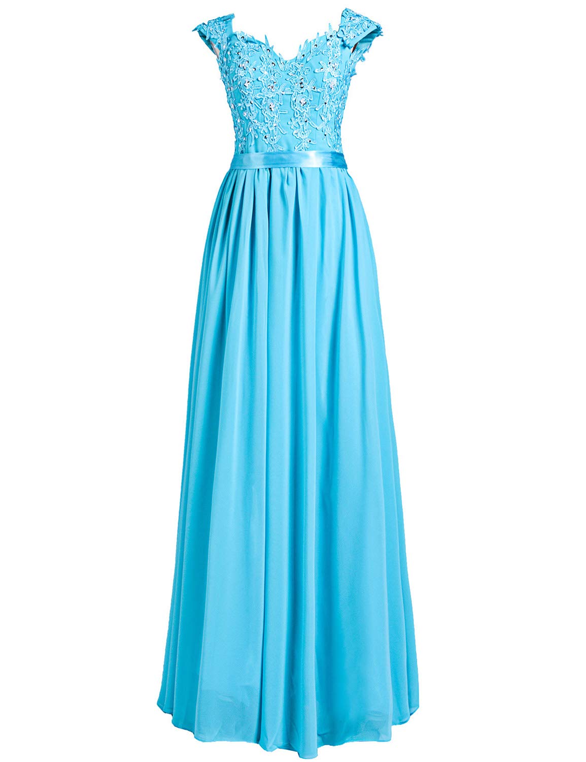 Elegant Long Beaded Prom Dresses for Women - Chiffon Bridesmaid Evening Gown for Formal Parties, Weddings & Special Occasions