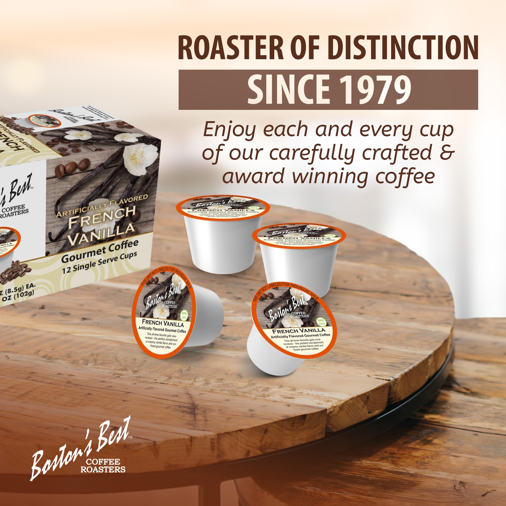 Boston’s Best French Vanilla Coffee - Medium Roast Gourmet K-Cup Pods (12 Count) for Keurig Brewers | Rich & Smooth Flavor | Perfect for Office, Home & Morning Coffee Break