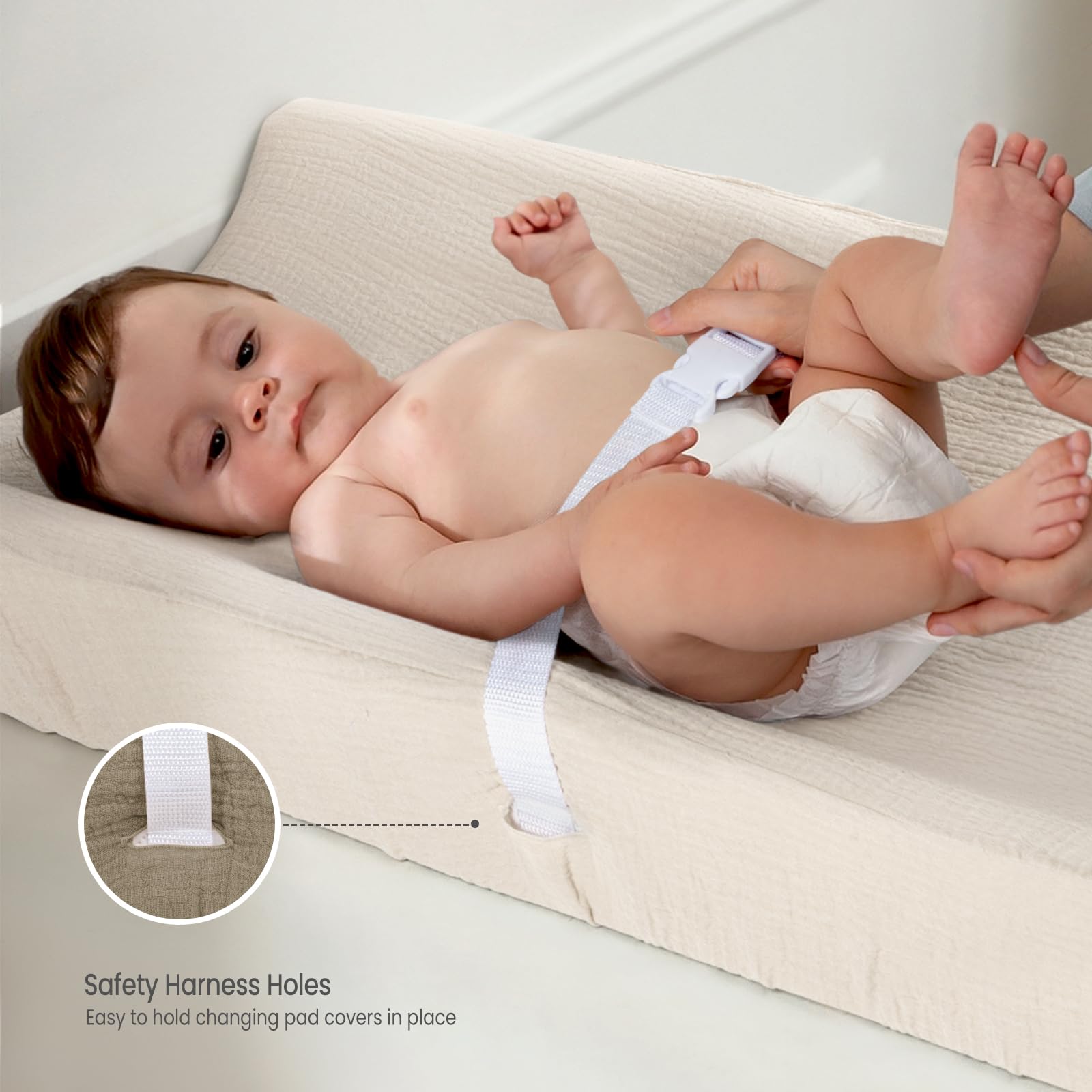 Lulumoon Baby Changing Pad Cover - Soft Muslin Diaper Changing Table Pad Cover for Girls & Boys | Nursery, Travel & On-the-Go Diaper Changing Essentials