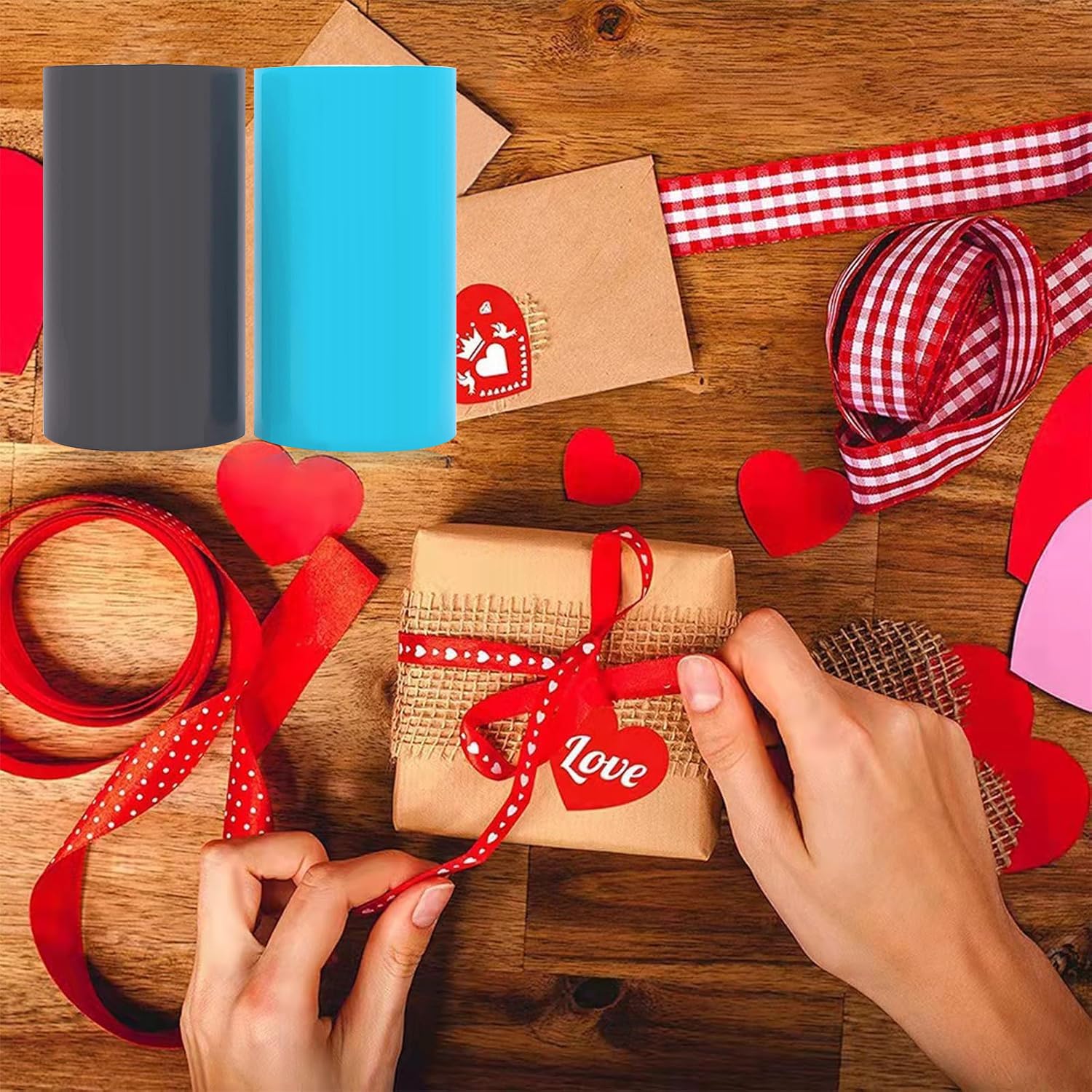2 Pack Christmas Wrapping Paper Cutter - Sliding Gift Wrap Tool Tube with Round Lip for Safer Cutting | Kraft Paper Roll Slitter | Creative Holiday Paper Cutting Machine for DIY Gifts, Crafts & Home Decor