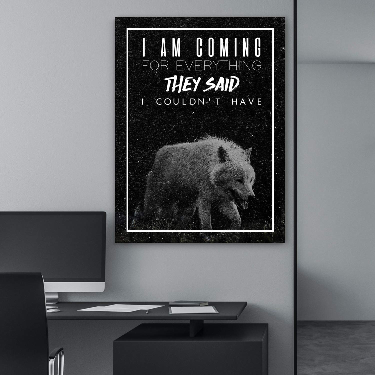 Motivational Wolf Canvas Print - 40