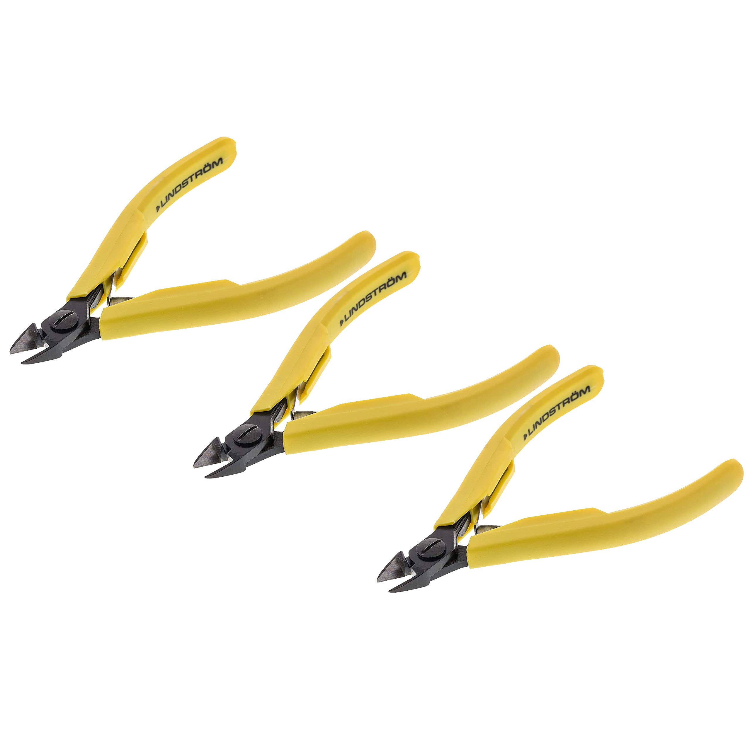 Lindstrom 8140 Micro-Bevel Cutters - Precision Small Head 3-Pack for Electronics, Jewelry & Craft Work - Ideal for DIY Projects & Professional Use